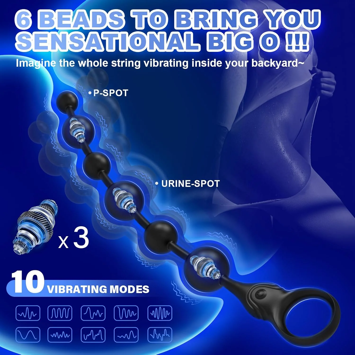 DeepSpiral 3-Motor Vibrating Anal Beads - Image 2