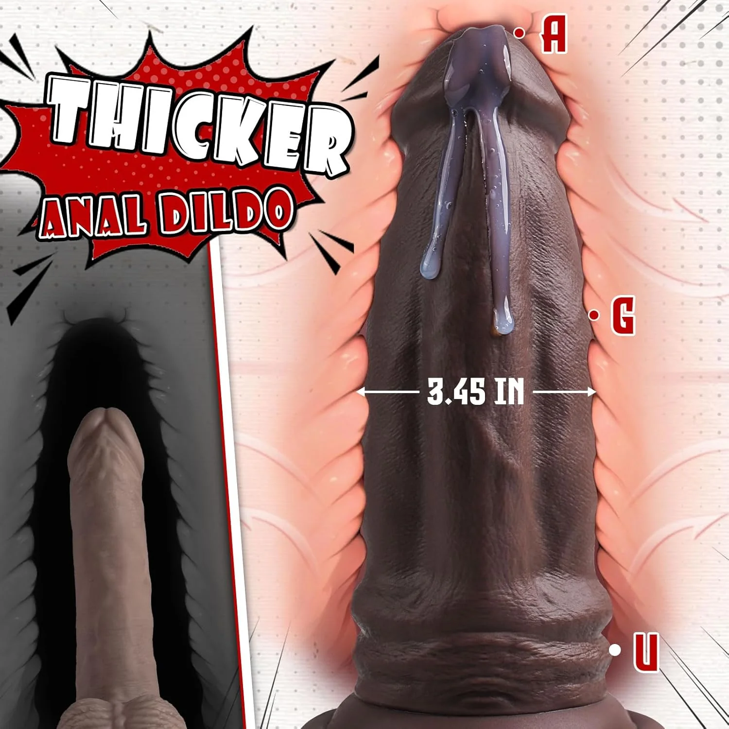 DepthMaster 10" Thick Anal Dildo with Suction Base - Image 3
