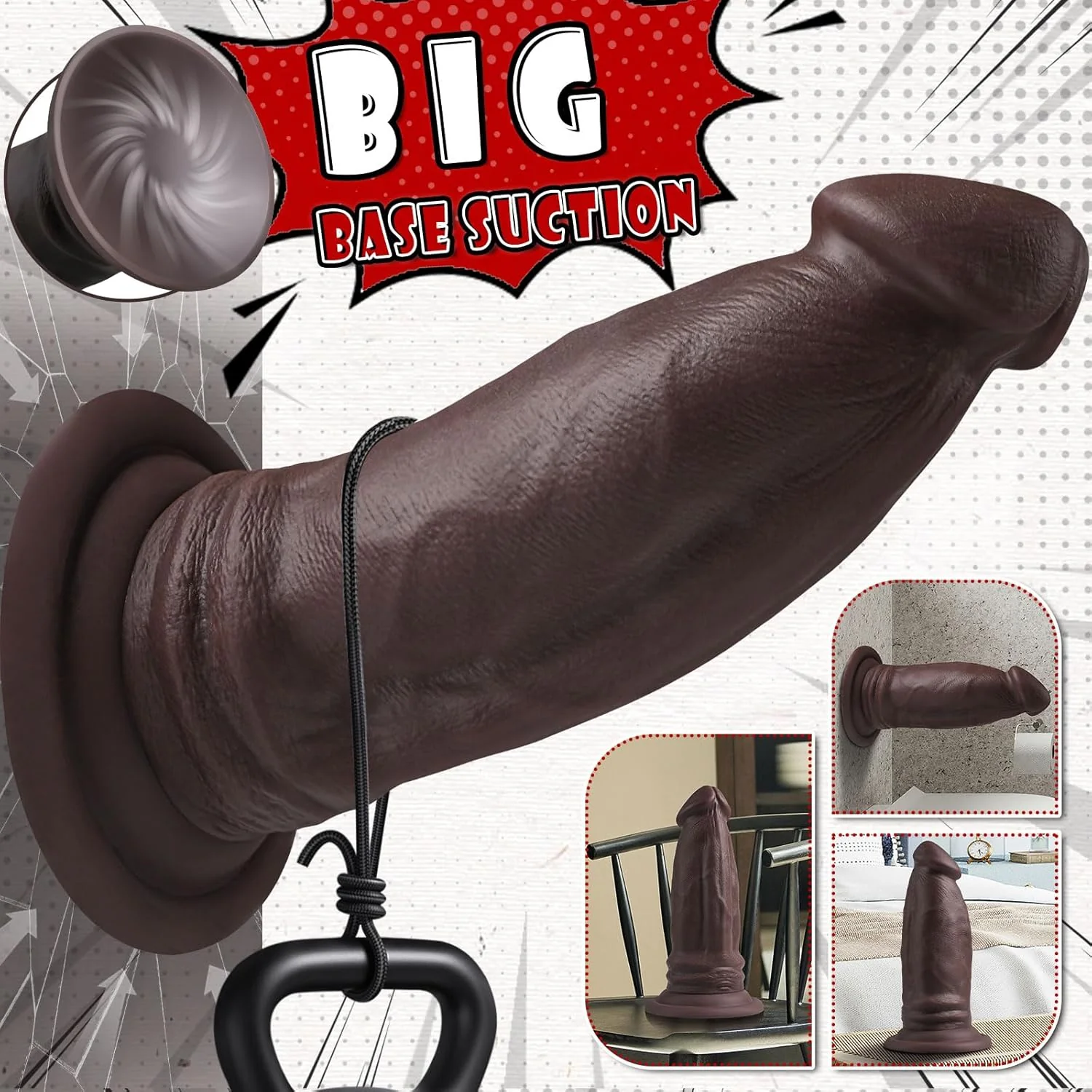 DepthMaster 10" Thick Anal Dildo with Suction Base - Image 4