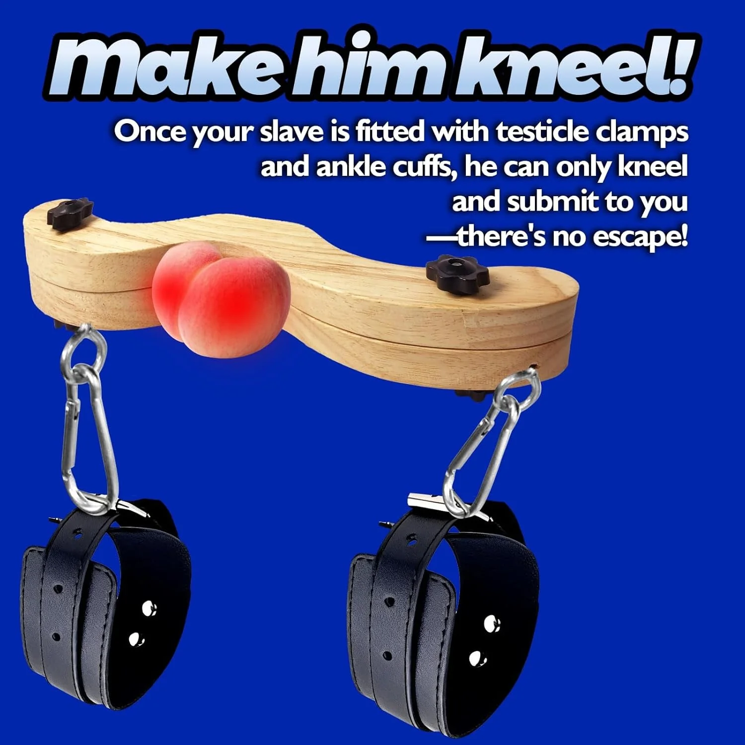 DomKneel CBT Testicle Crusher with Ankle Cuffs - Image 3