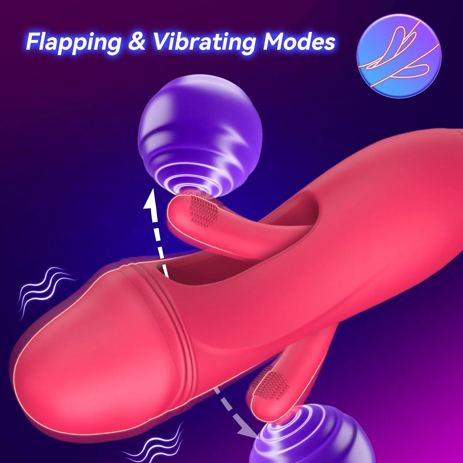 DoubleTrouble Rose Flapping Vibrator & Clitoral Suction - Image 5