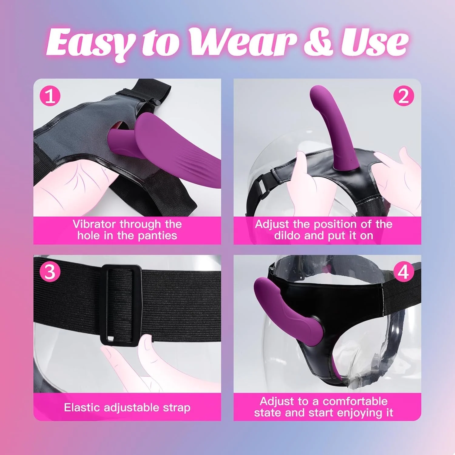 DualBliss App-Control Vibrating Strap-On Dildo Harness - Image 5