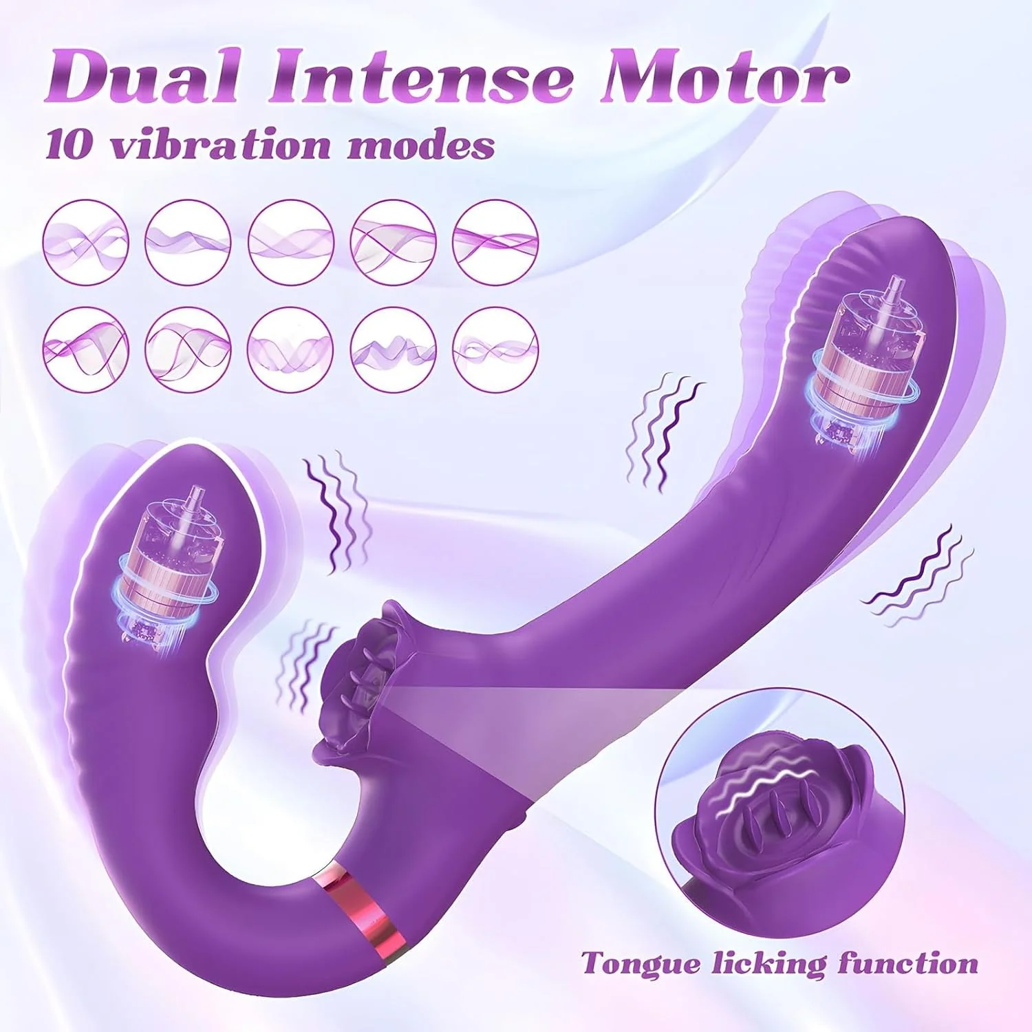DualKiss Strapless Strap-On G-Spot Dildo Vibrato - Image 3