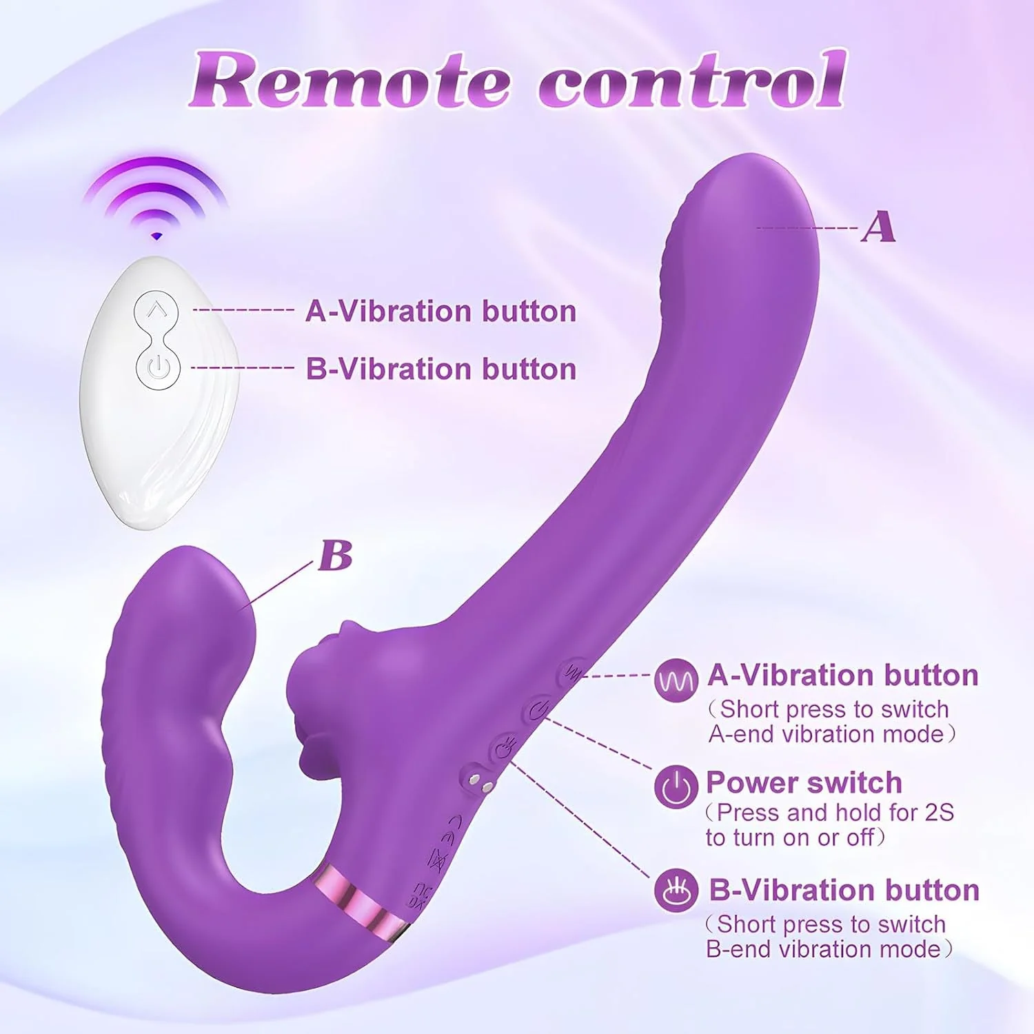 DualKiss Strapless Strap-On G-Spot Dildo Vibrato - Image 4