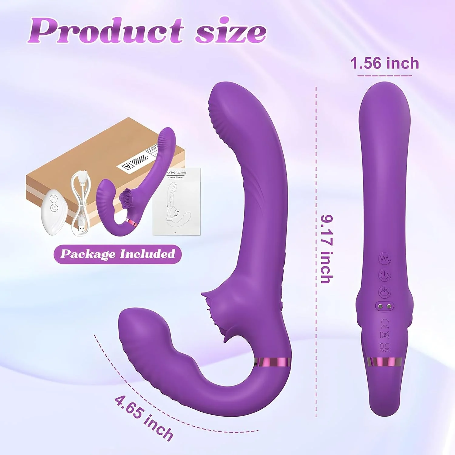 DualKiss Strapless Strap-On G-Spot Dildo Vibrato - Image 6