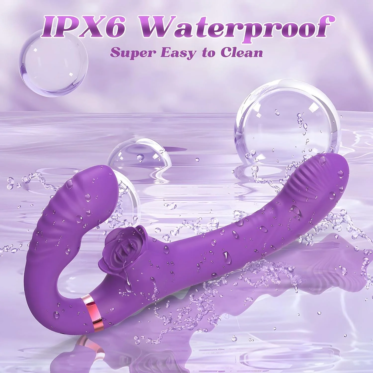 DualKiss Strapless Strap-On G-Spot Dildo Vibrato - Image 7