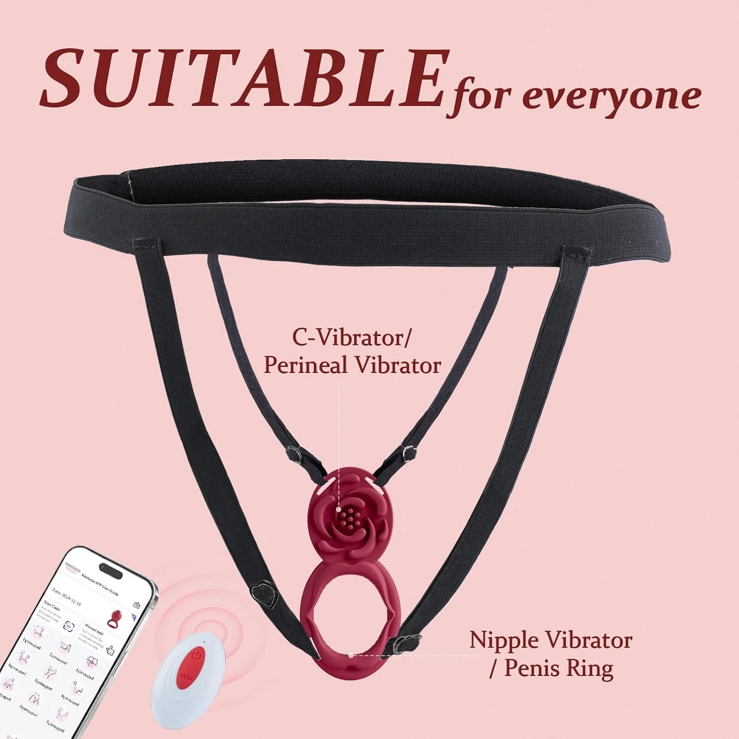 DualMuse 3-in-1 Rose Clit & Cock Ring Vibrator - Image 6