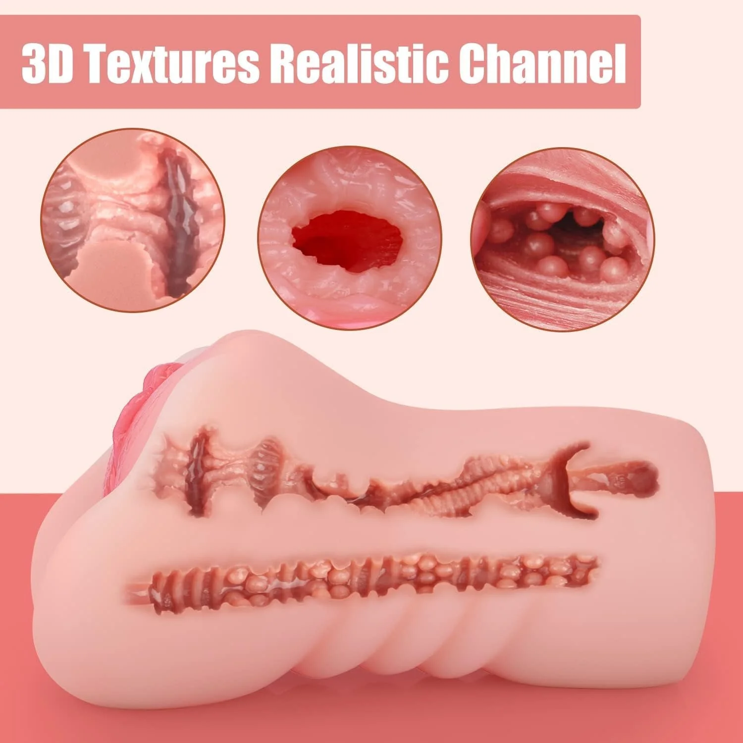 DualReal Dual-Channel Textured Male Masturbator - Image 2