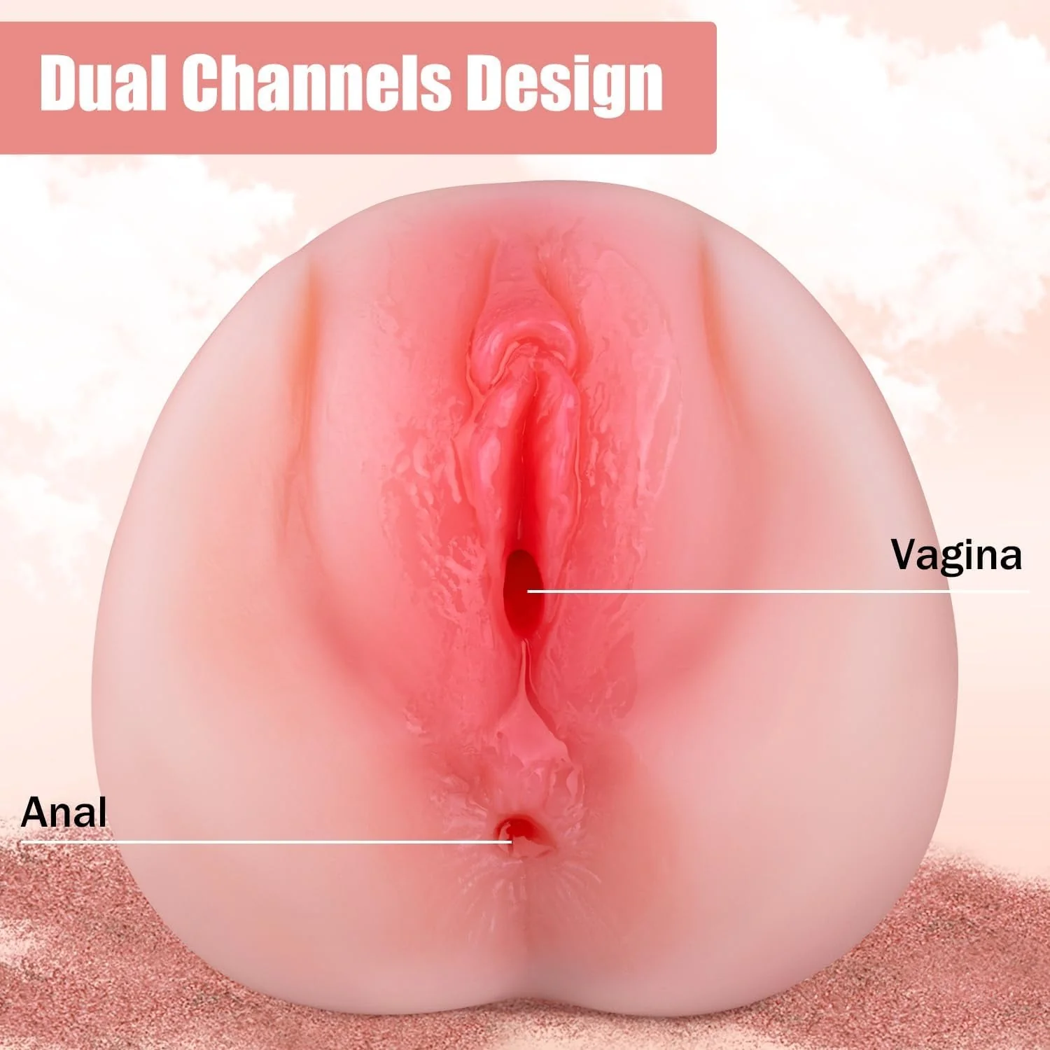DualReal Dual-Channel Textured Male Masturbator - Image 3