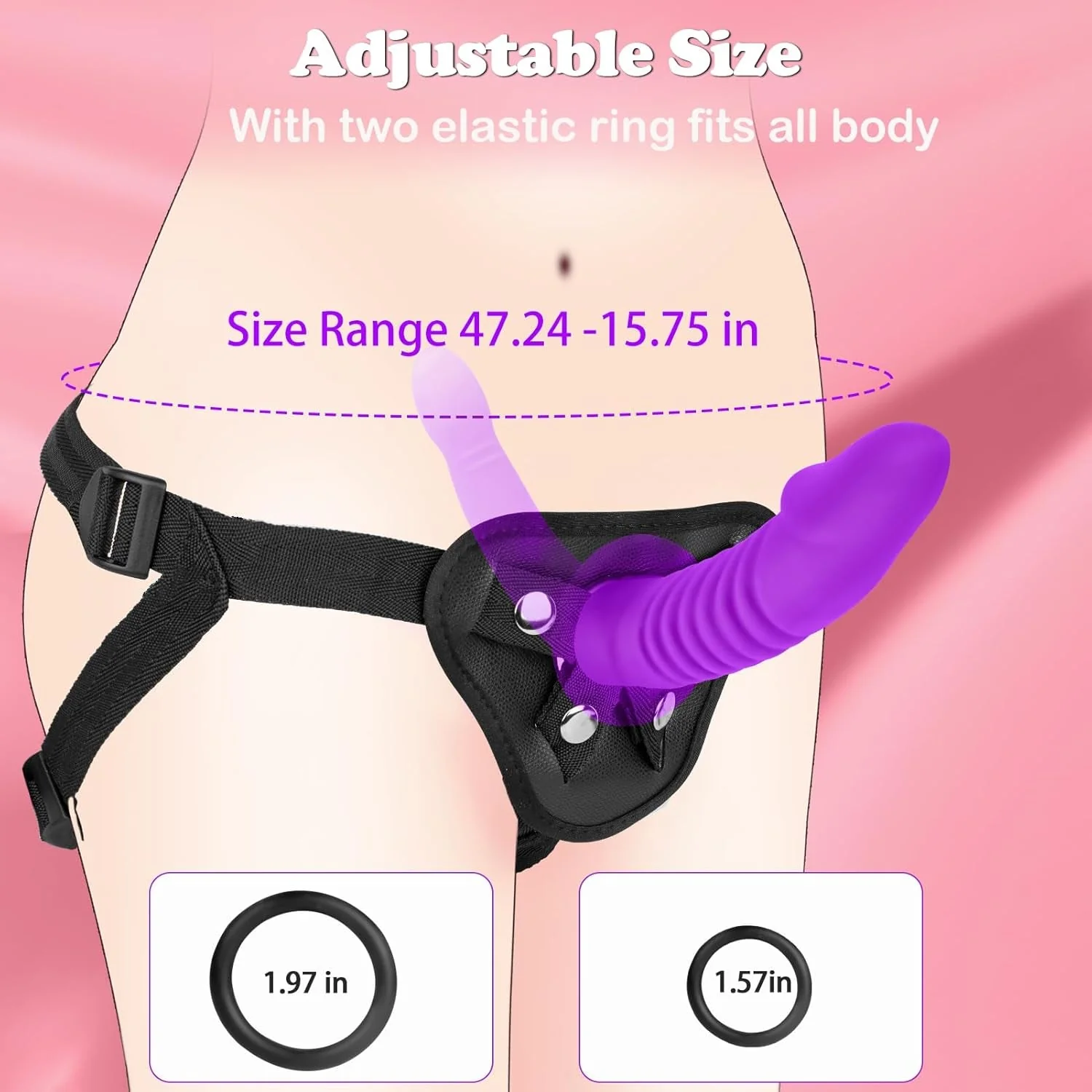 DuetteViolet Double-Ended Strap-On Dildo Adjustable Harness - Image 3