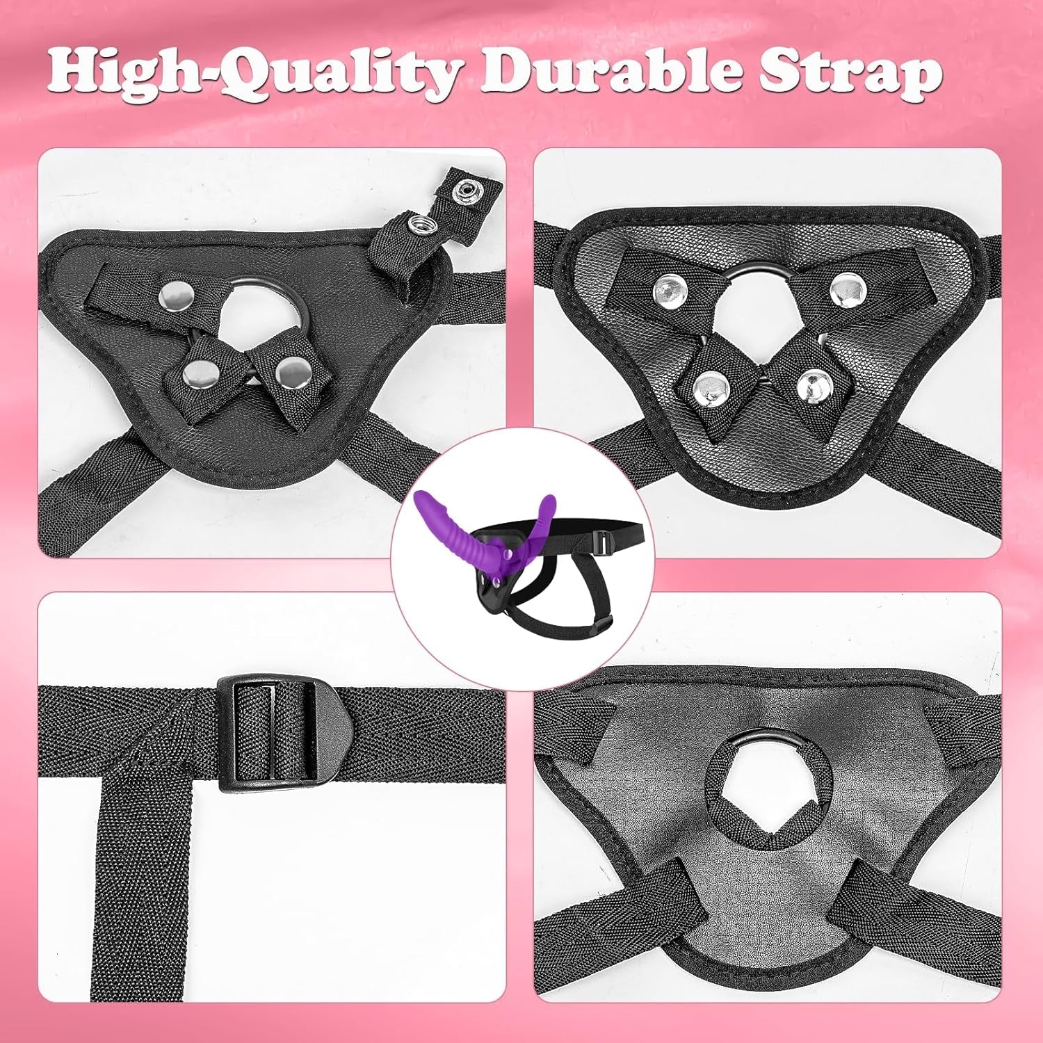DuetteViolet Double-Ended Strap-On Dildo Adjustable Harness - Image 5