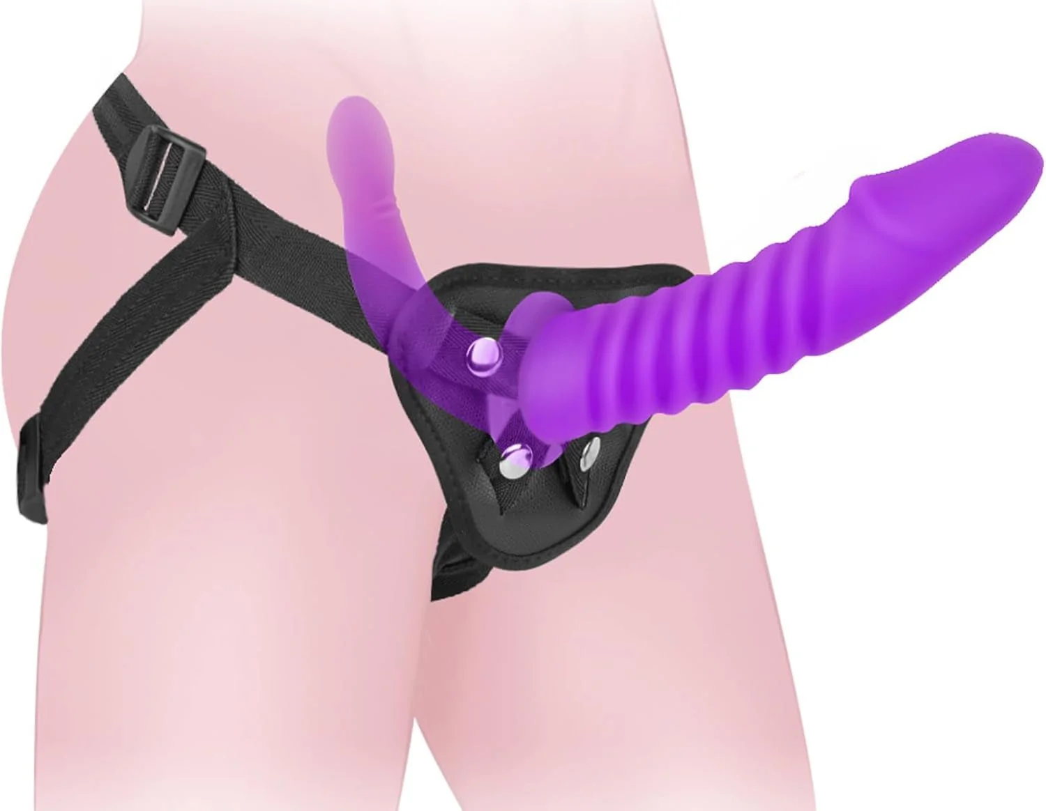 DuetteViolet Double-Ended Strap-On Dildo Adjustable Harness - Image 7