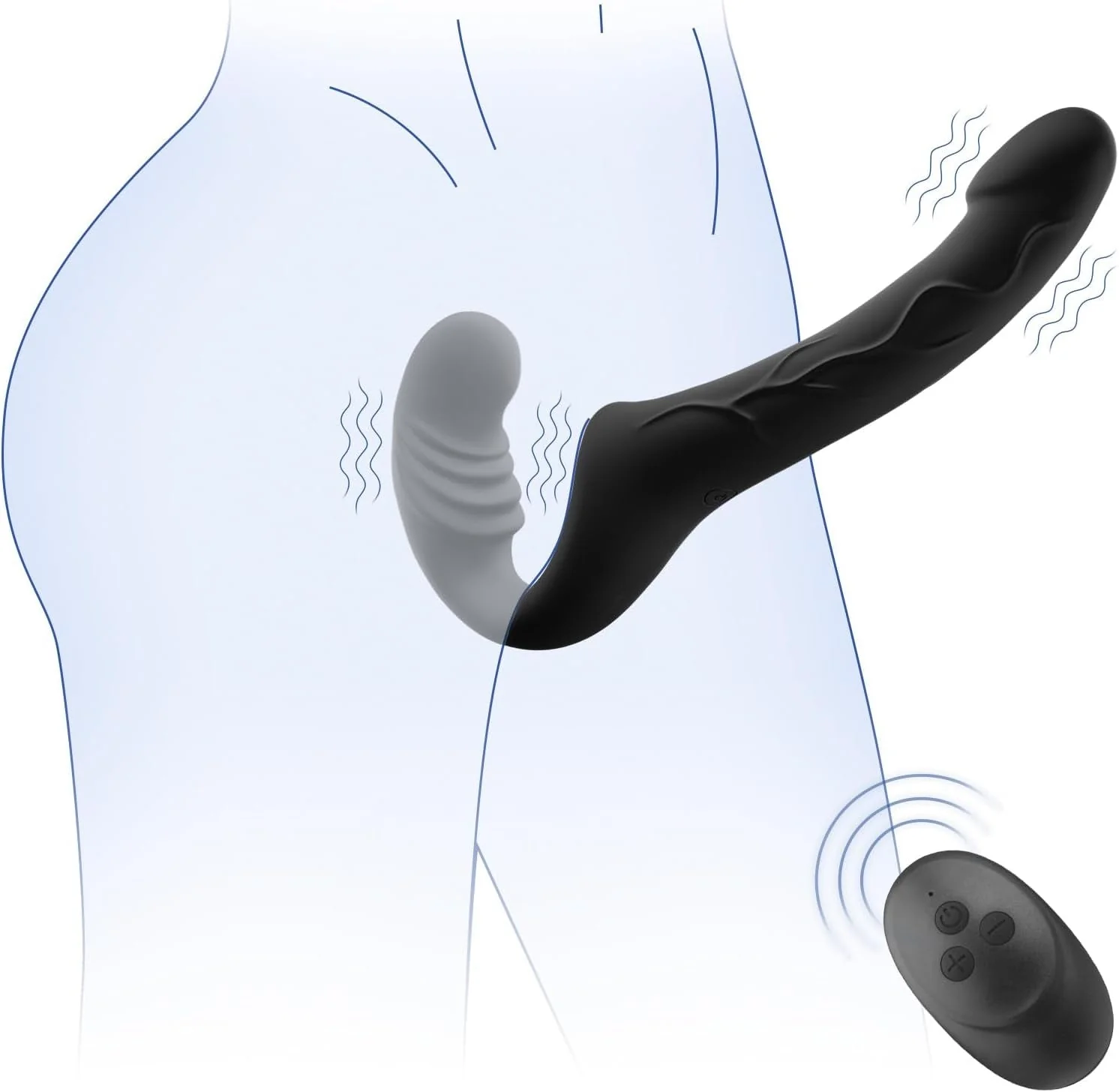 DuoCurve Strapless Strap-On Double Dildo Vibrator - Image 7
