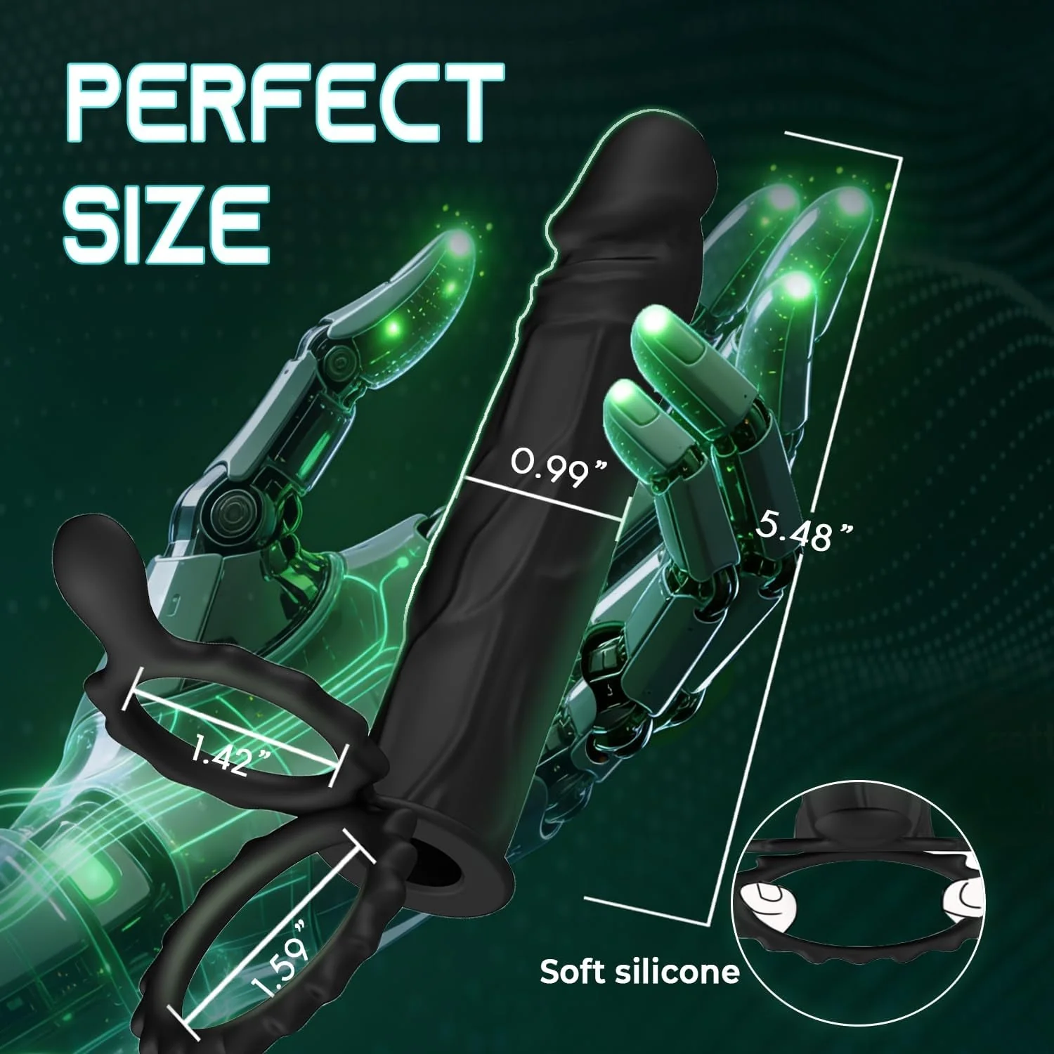 DuoLock 3-in-1 Anal Dildo Cock Ring - Image 5