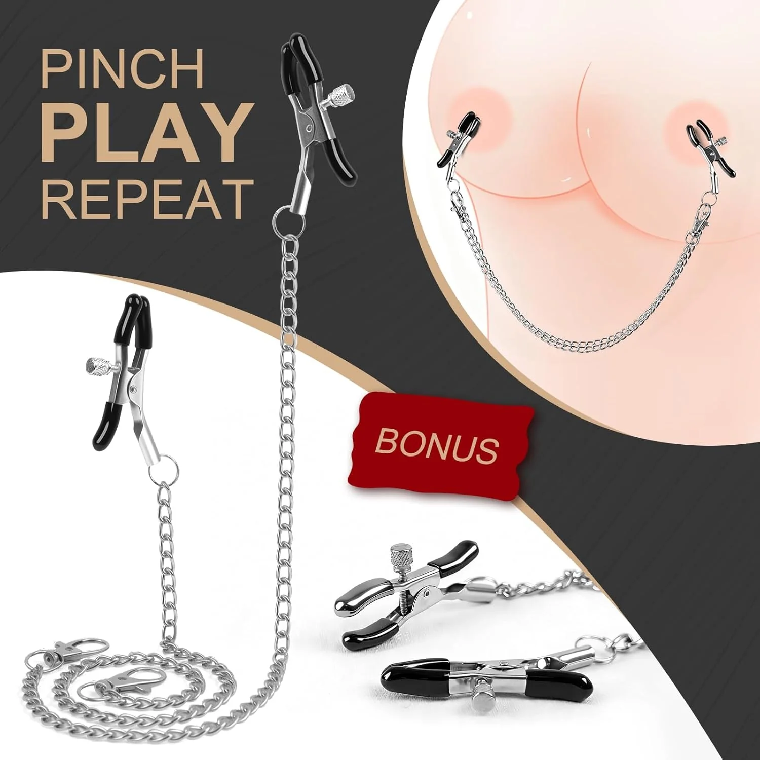 EffortlessAngle Neck-to-Thigh Bondage Sling – Cuffs & Nipple Clamps - Image 4