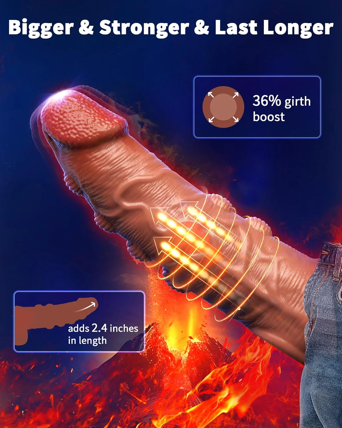 EndureMax Vibrating Textured Penis Sleeve - Image 4