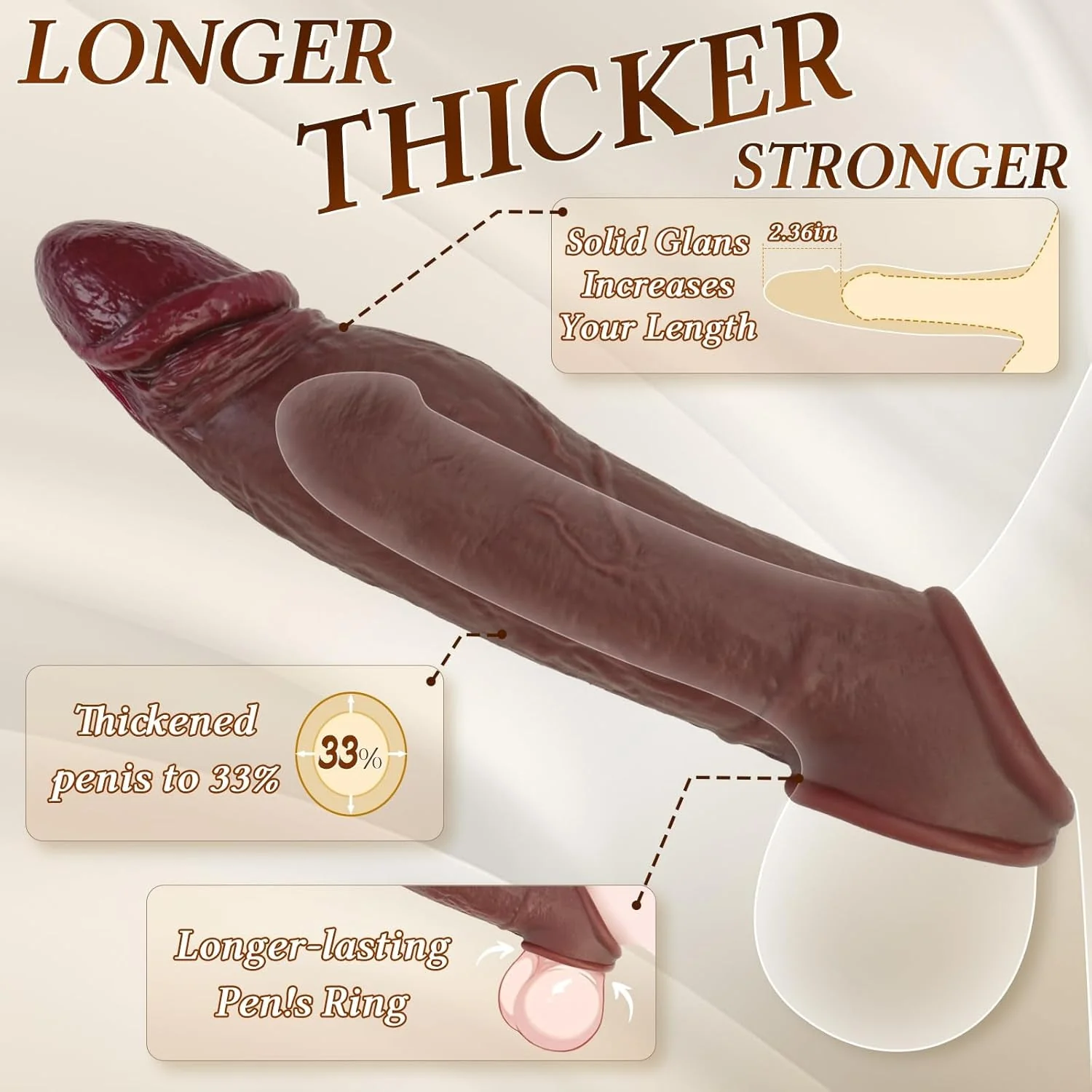 ExtendMax 8.6” Silicone Penis Sleeve Extender - Image 2