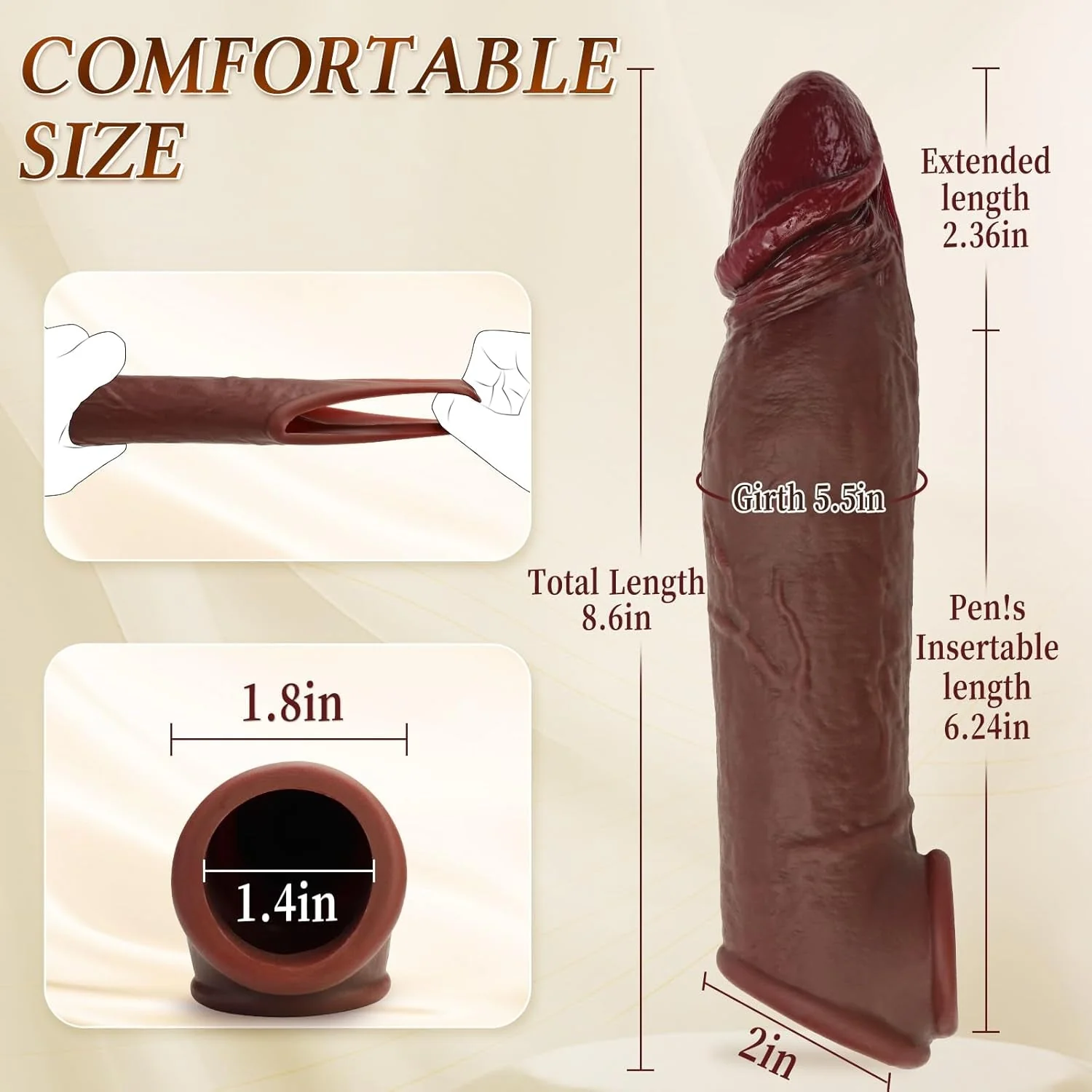 ExtendMax 8.6” Silicone Penis Sleeve Extender - Image 4