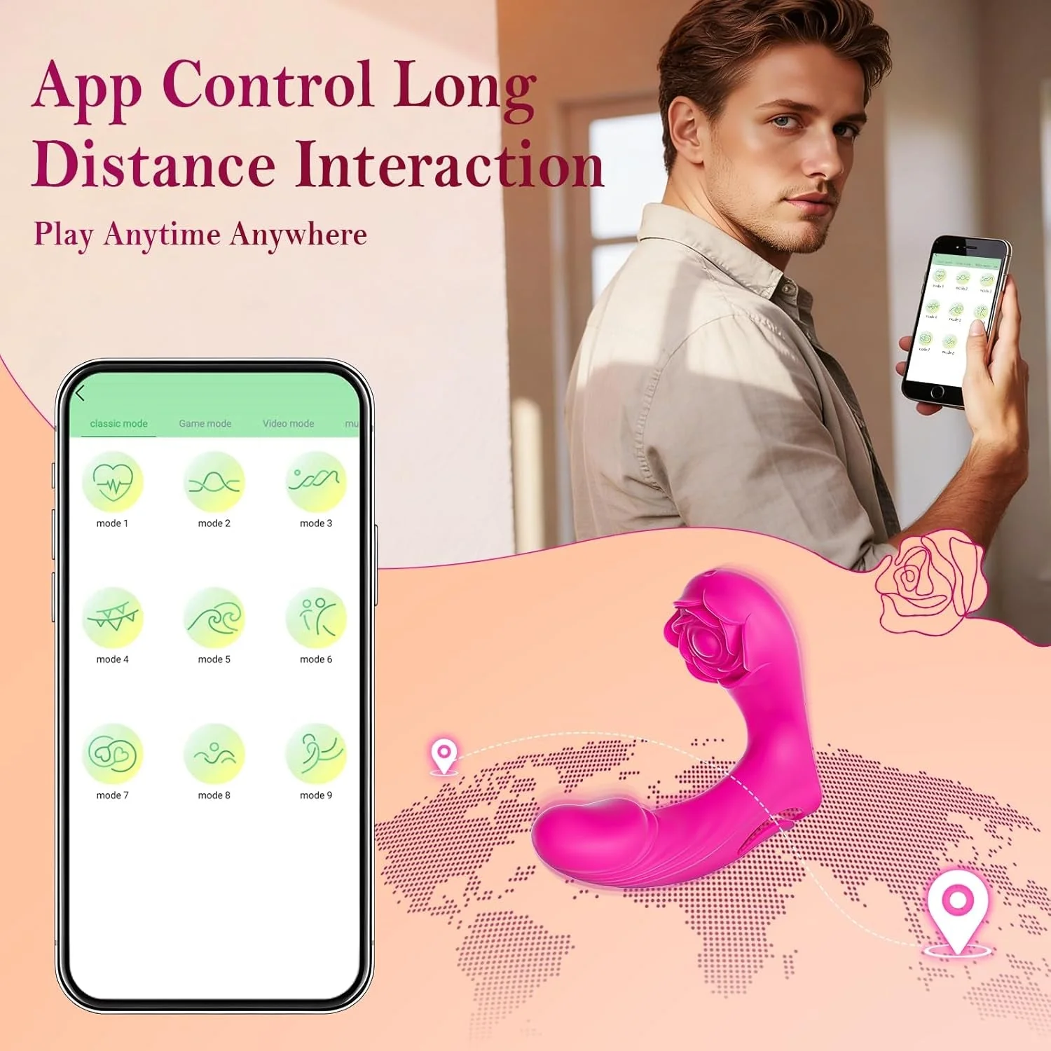 FingerBloom App-Control Rose Flapping Finger Vibrator - Image 5
