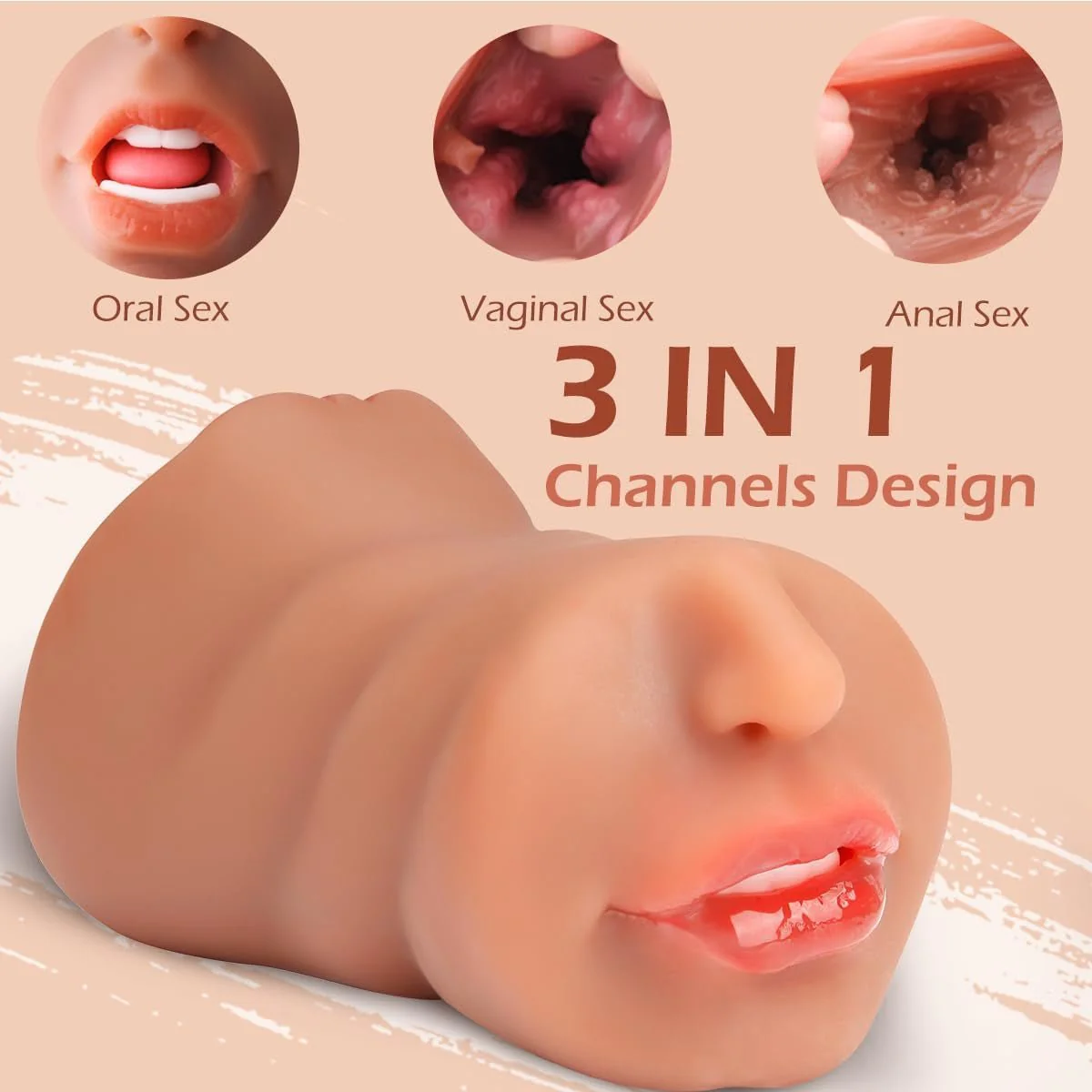 FleshTrio 3-Hole Pocket Pussy Stroker - Image 3