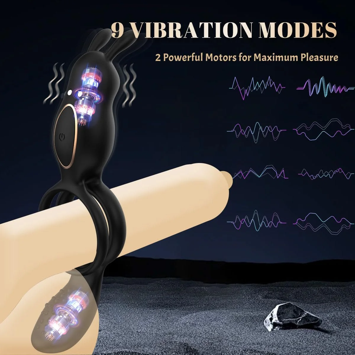 FlexBond Vibrating Cock Ring with Rabbit Clit Stimulator - Image 2
