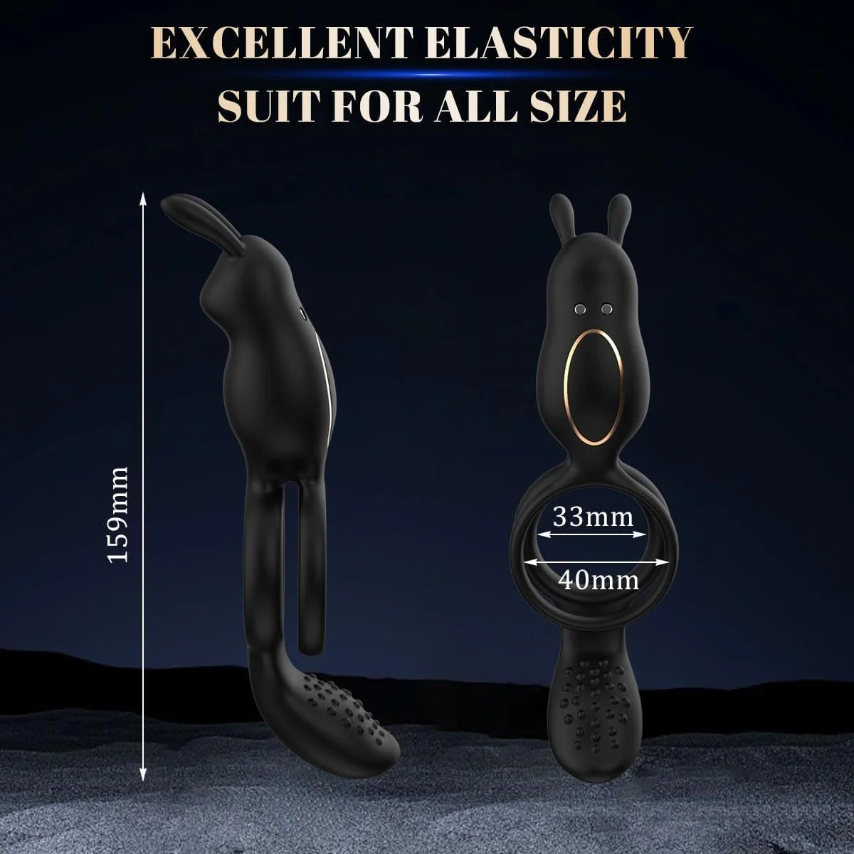 FlexBond Vibrating Cock Ring with Rabbit Clit Stimulator - Image 8