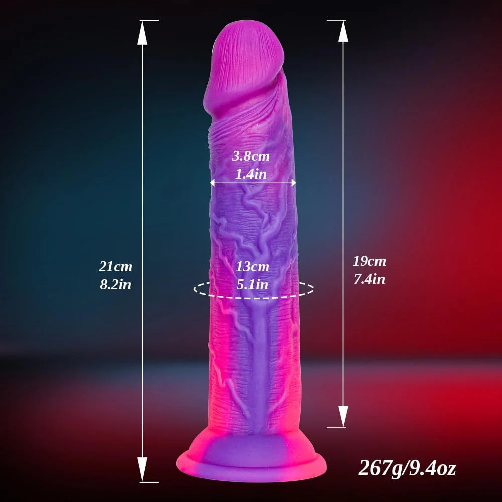 FlexGlow 8.2" Liquid Silicone Dildo - Image 4