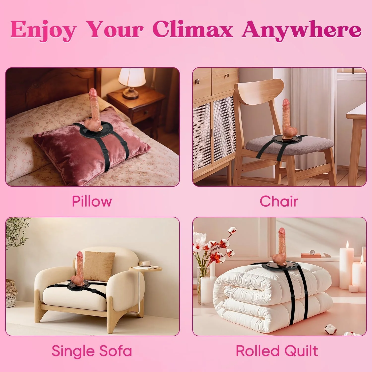 FlexMount Hands-Free Dildo Mount Saddle (Dildo Included) - Image 2