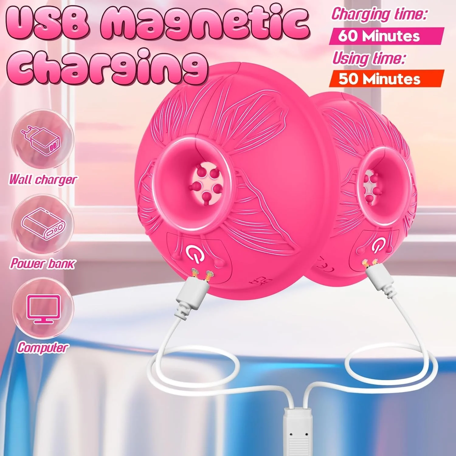 FlutterClamp Vibrating Nipple Clamps with App/Remote Control - Image 6