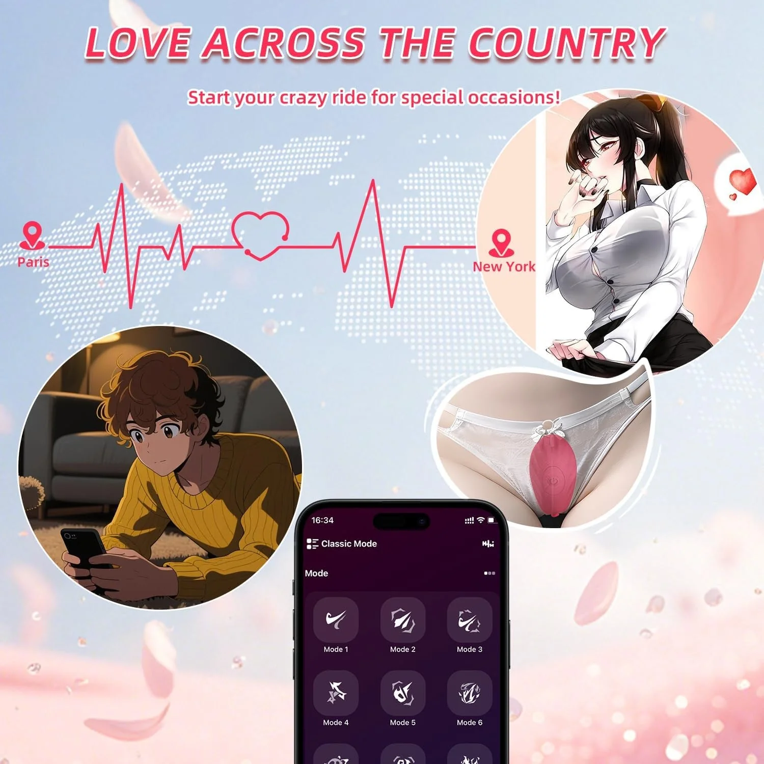 FlutterLink App Control Wearable Triple Stim Panty Vibrator - Image 4