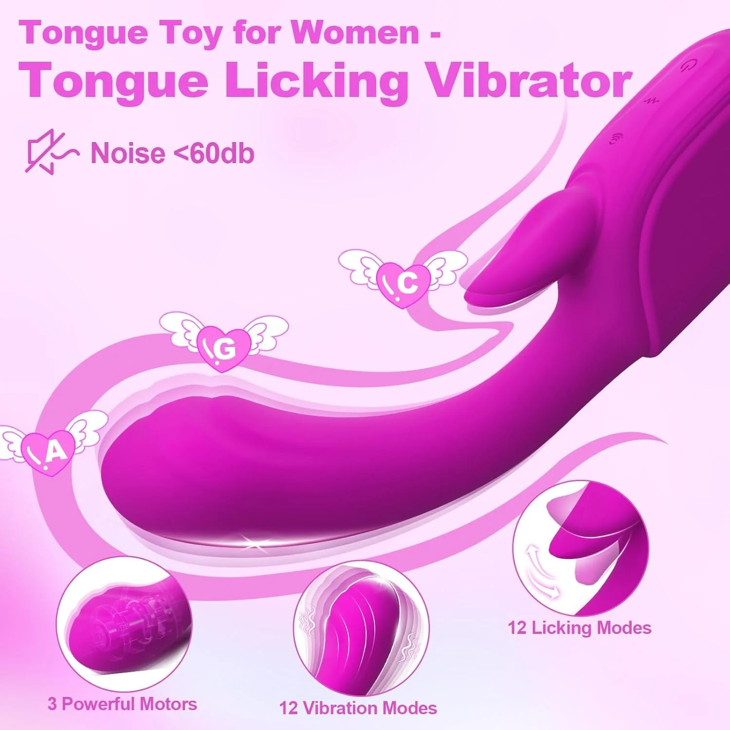 FlutterTongue Tongue Licking Rabbit Vibrator 12+12 Modes - Image 2