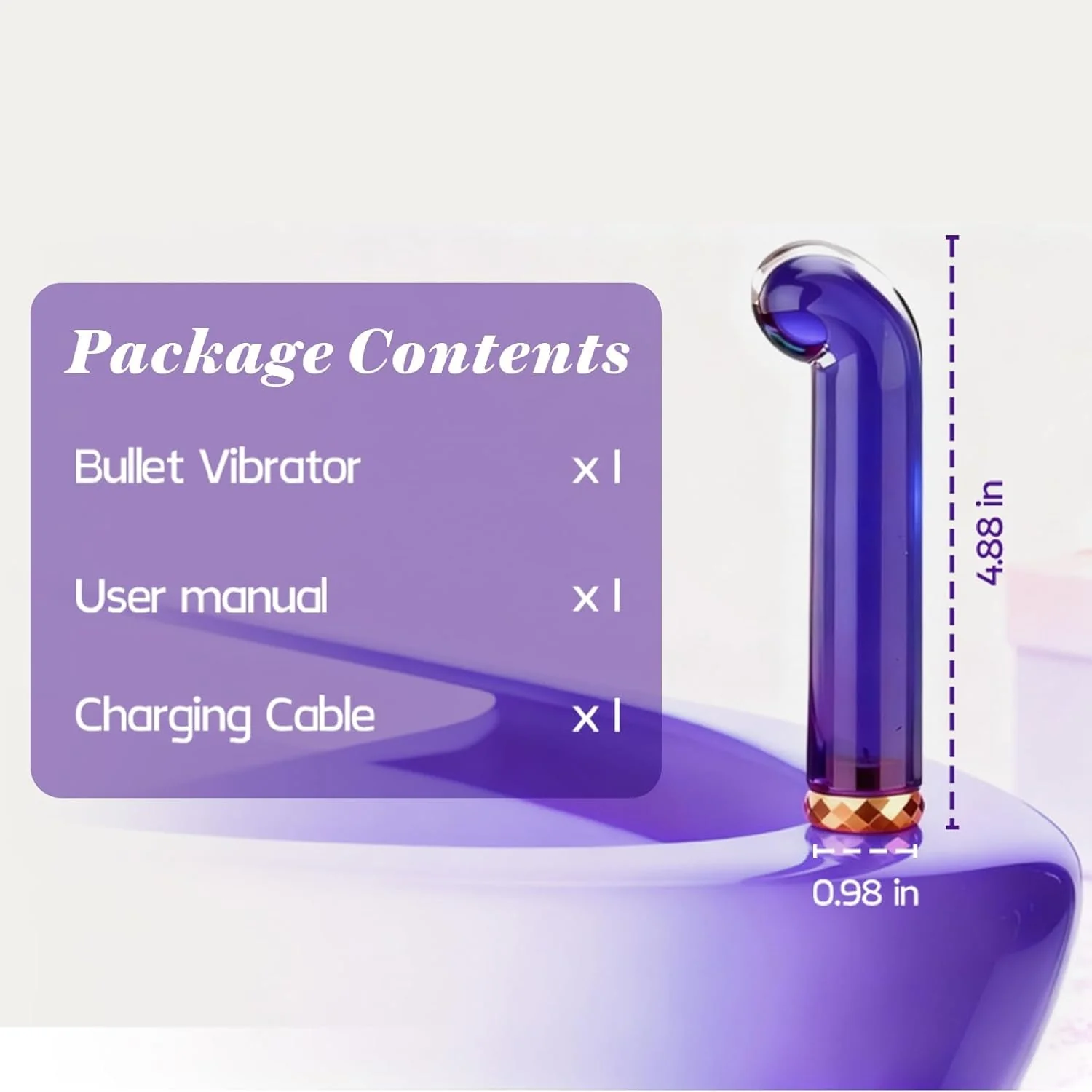 FrostedArc Curved Glass Bullet G-Spot Vibrator - Image 9