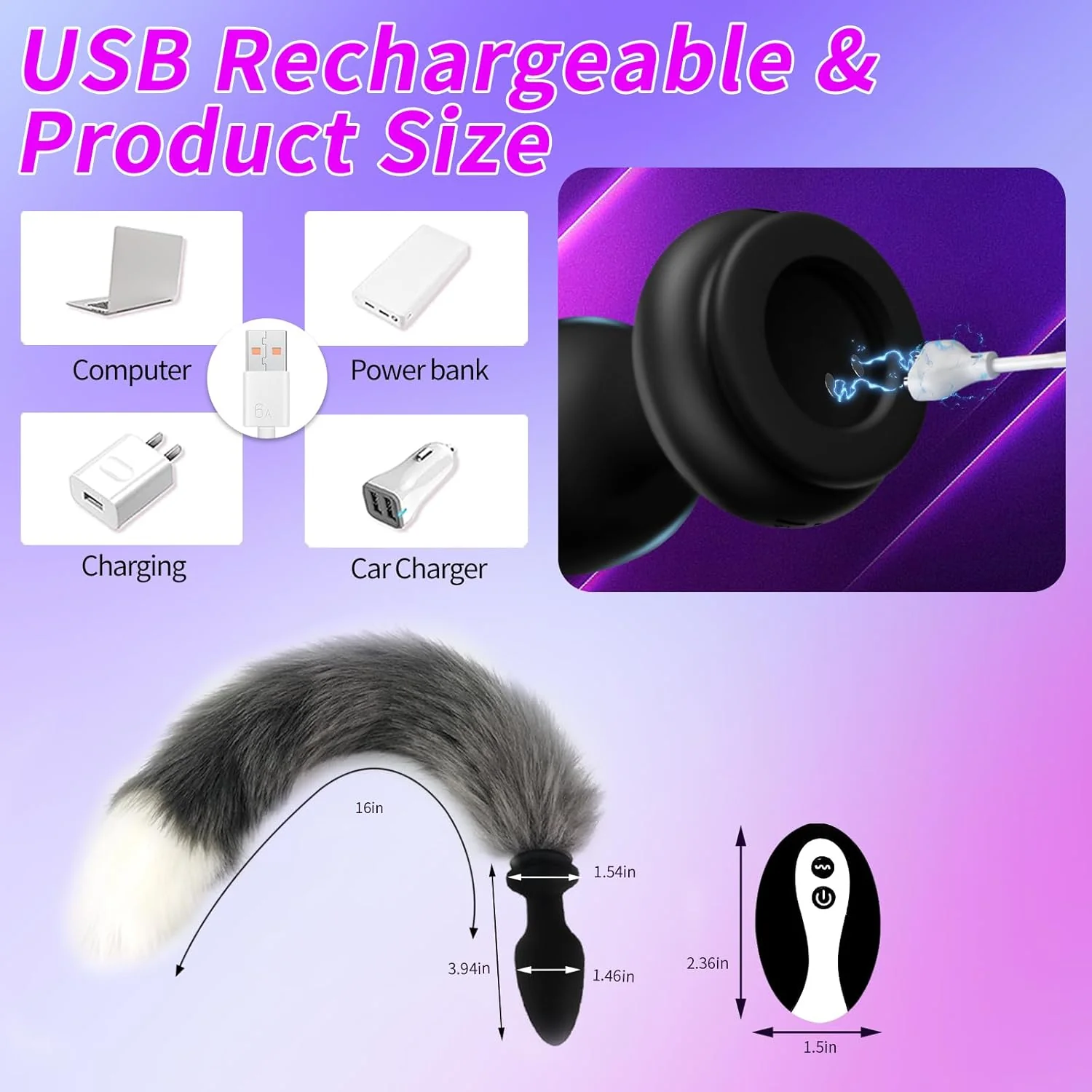 FrostTail Fox Tail Vibrating Butt Plug - Image 6