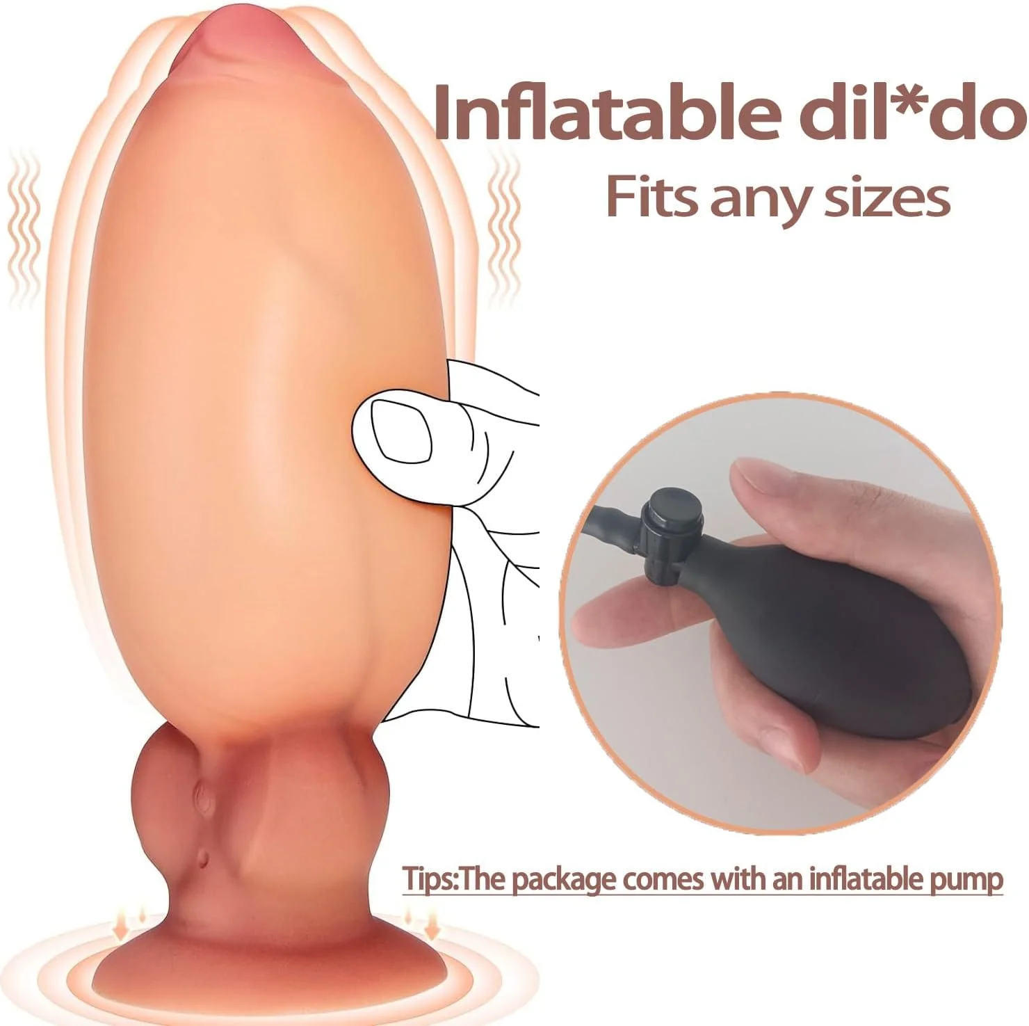 FullBloom 4-in-1 Inflatable Vibrating Dildo with Suction Base - Image 4