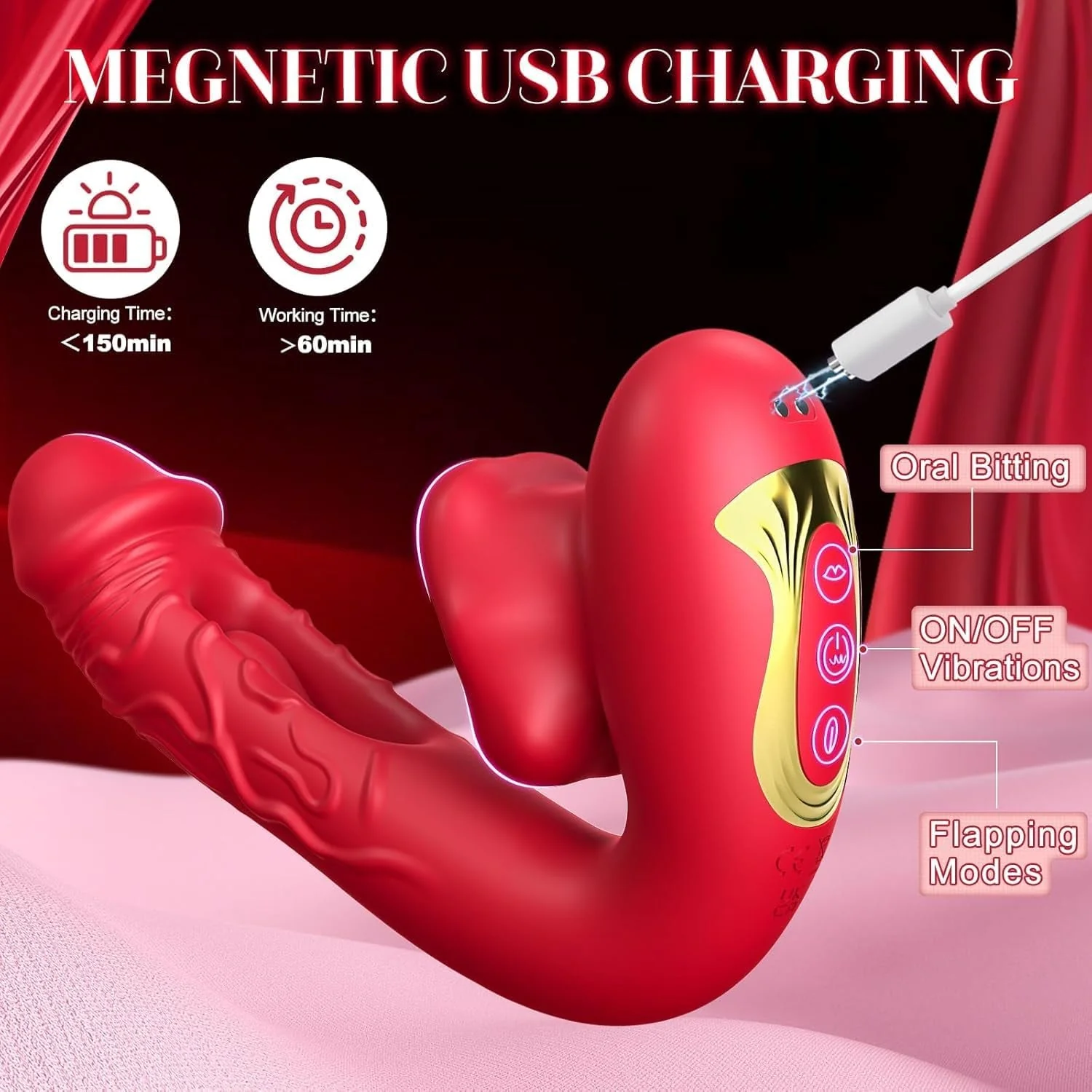 OmniLuxe 4-in-1 G-Spot Vibrator | Lick, Suction & Tap - Image 6
