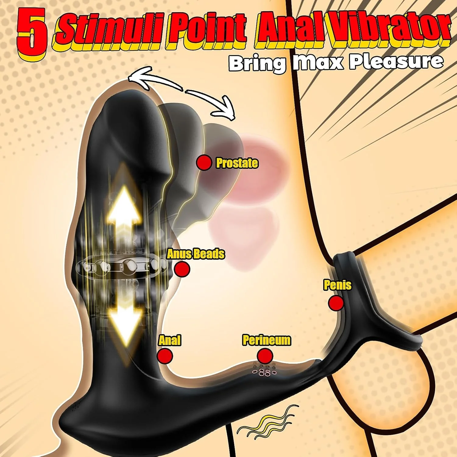 GlideApex Wiggling Thrusting Prostate Massager Cock Ring - Image 3