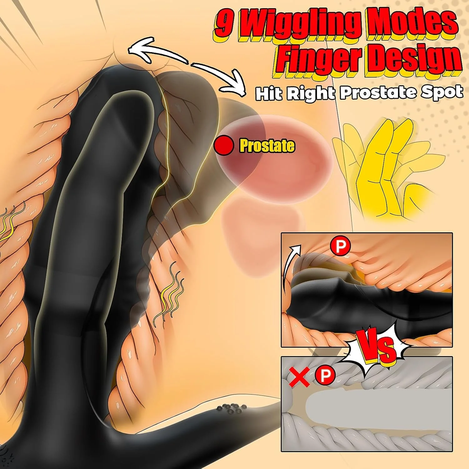 GlideApex Wiggling Thrusting Prostate Massager Cock Ring - Image 4