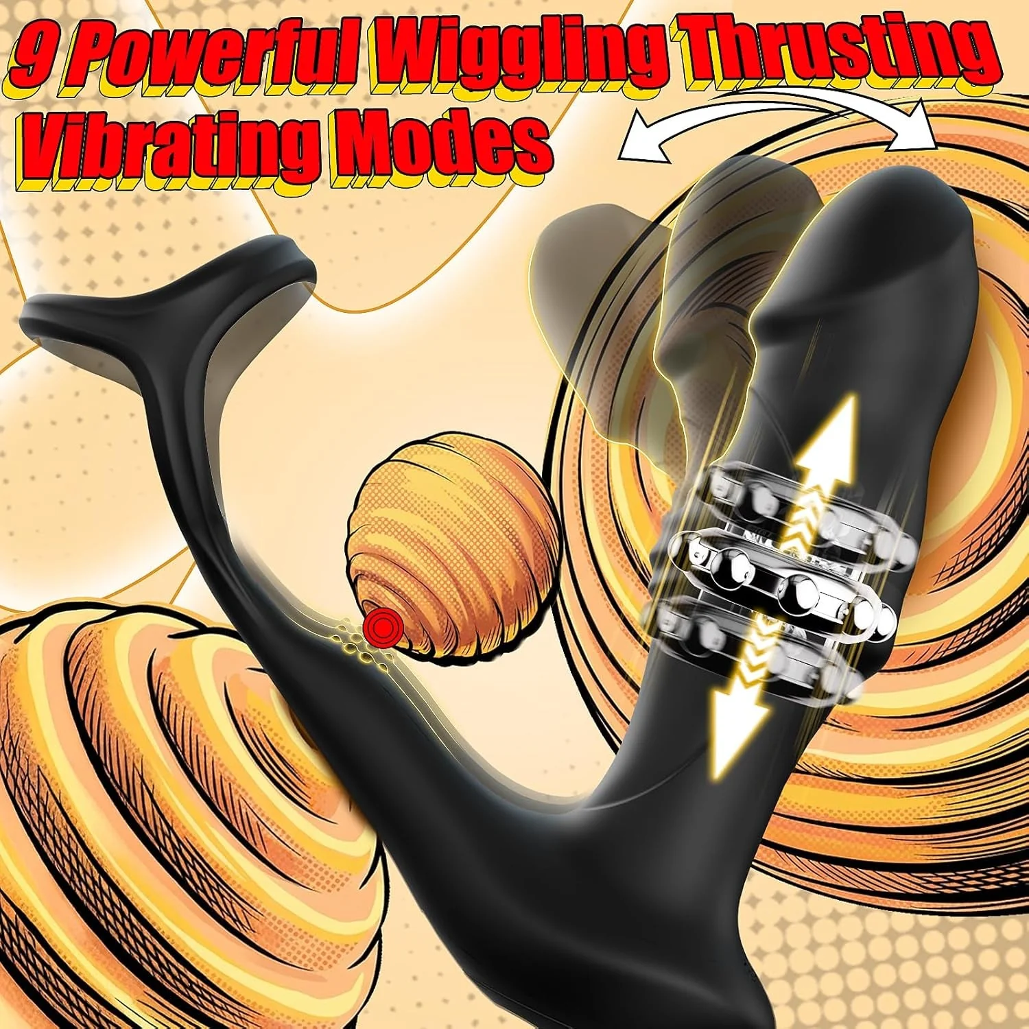 GlideApex Wiggling Thrusting Prostate Massager Cock Ring - Image 6