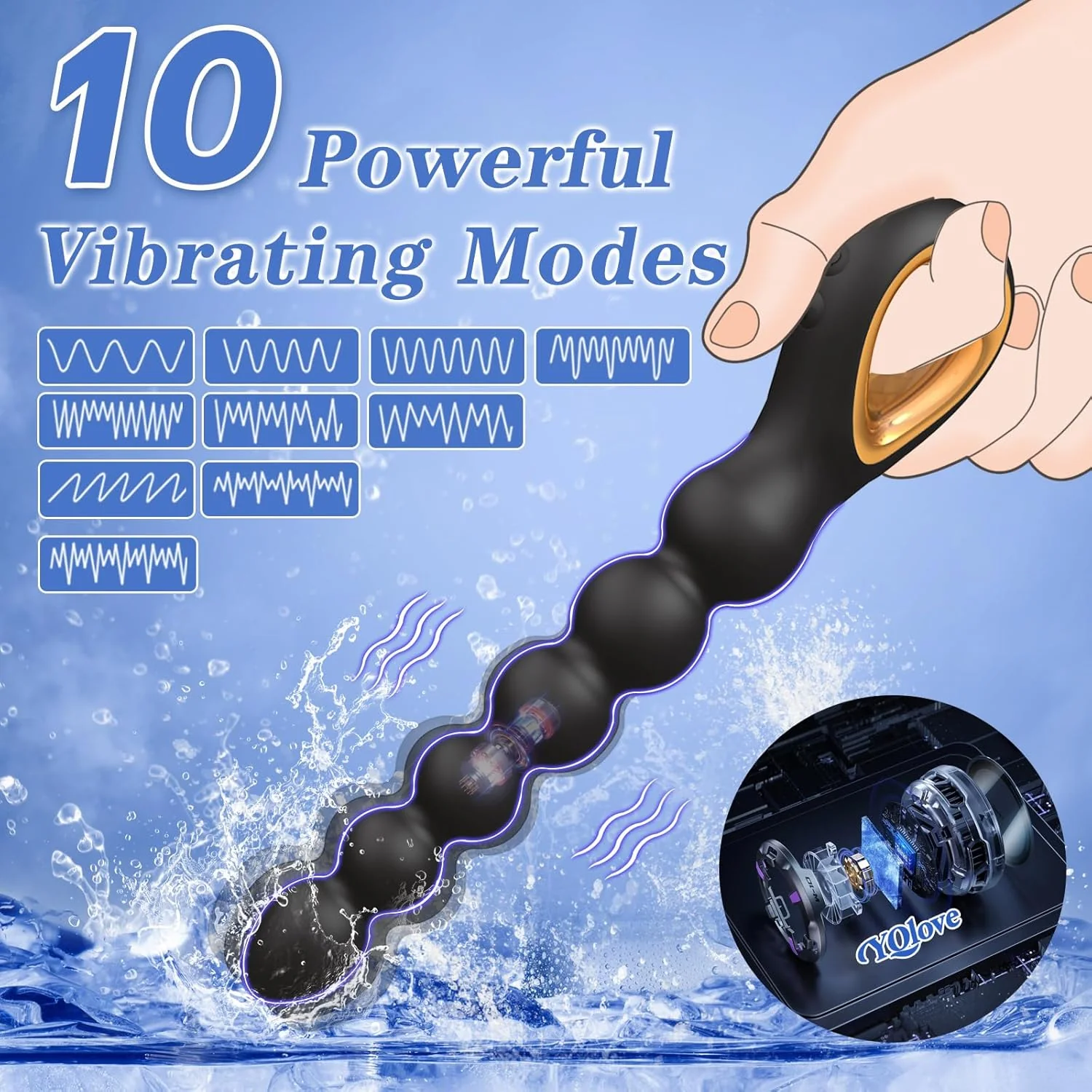 GlidePulse Vibrating Anal Beads Wand - Image 2
