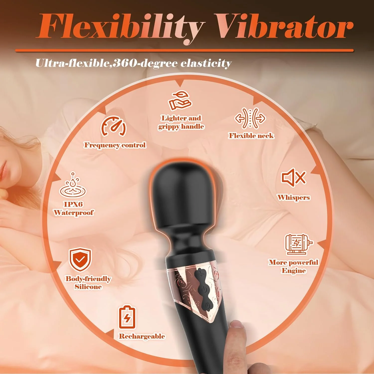 GlideVibe 360° Flapping Wand Vibrator - Image 7
