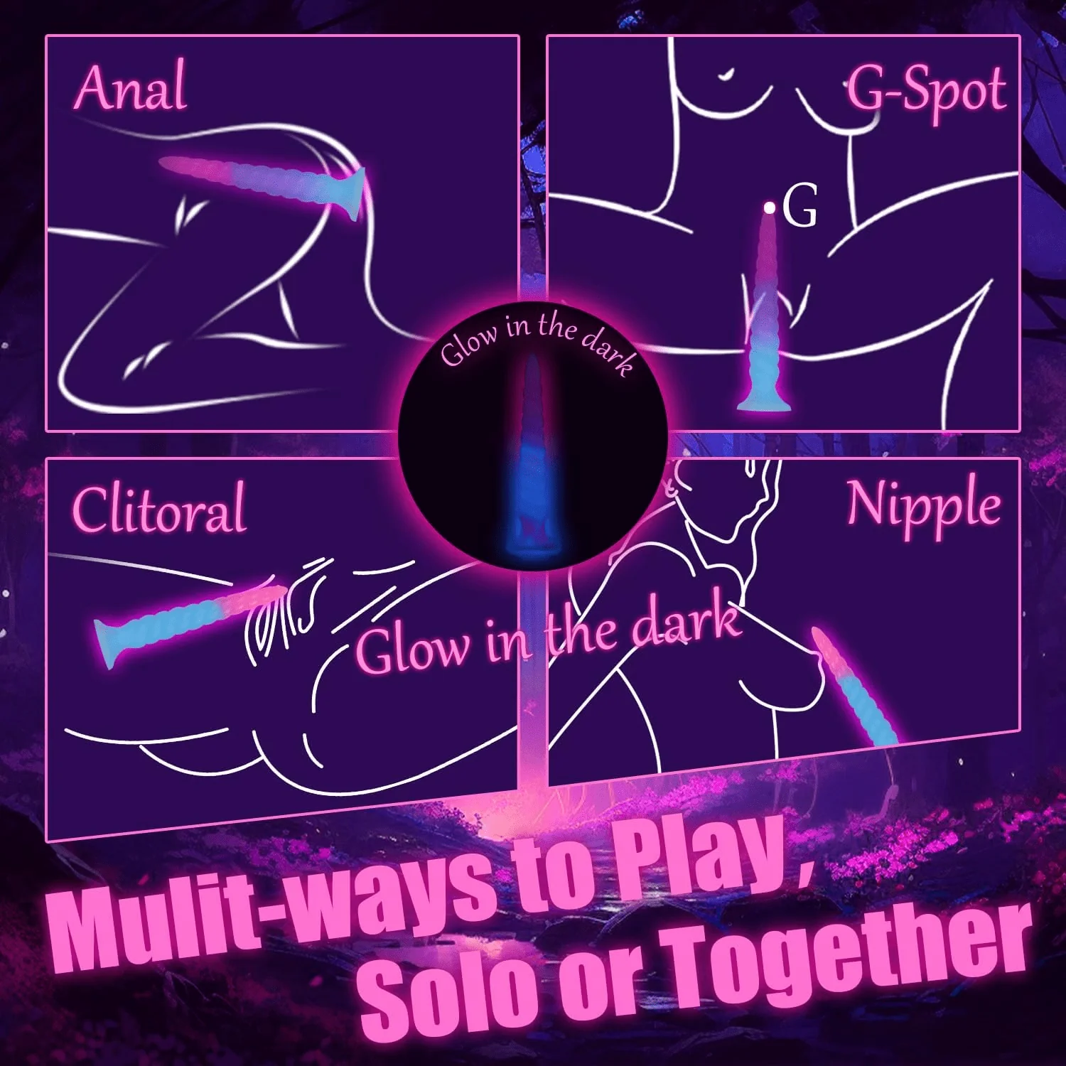 GlowSerpent Spiral Glow Anal Dildo | Strong Suction Cup - Image 5