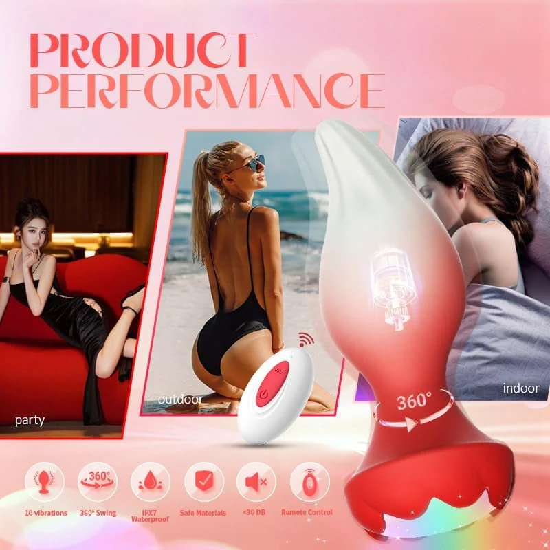 GlowTwirl 360° Rotating Anal Plug Set with Remote - Image 4