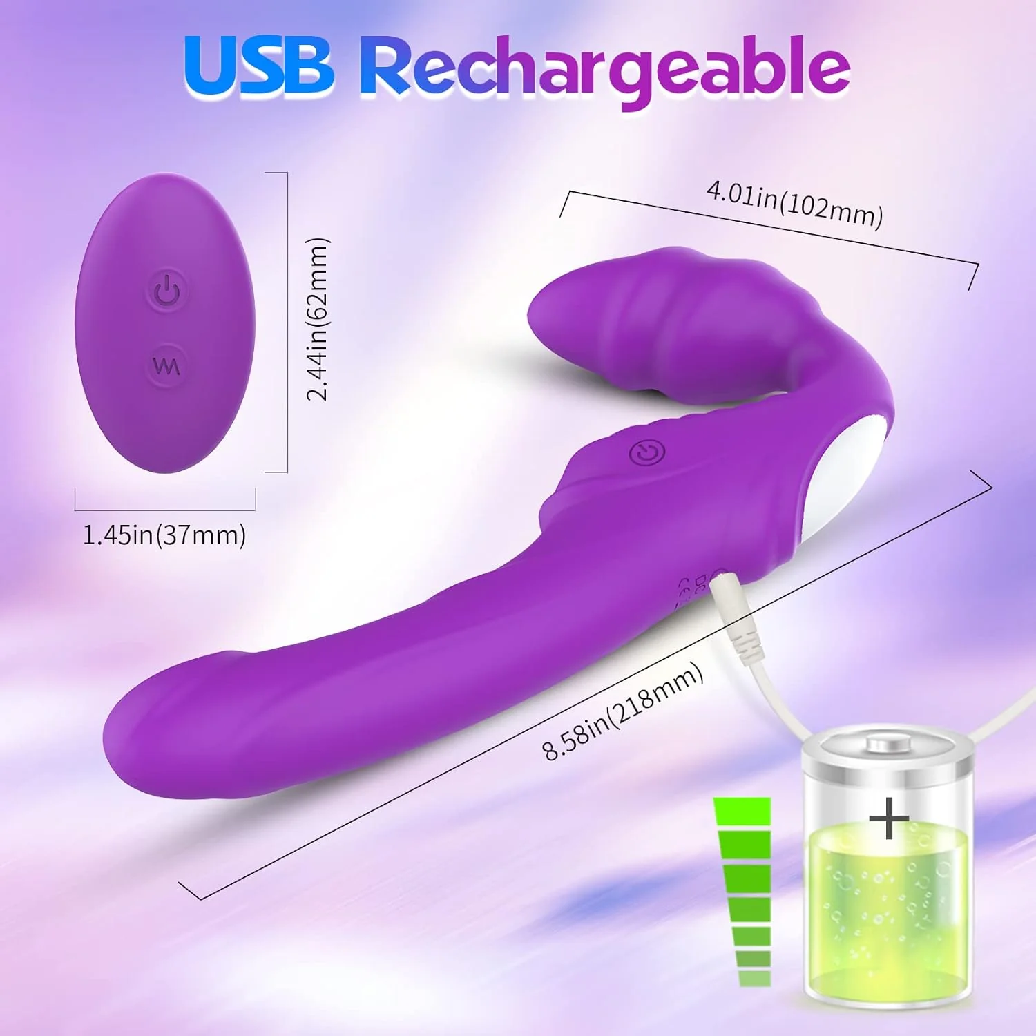 GrindFit Ergonomic Strapless Strap-On Dildo Vibrator - Image 5