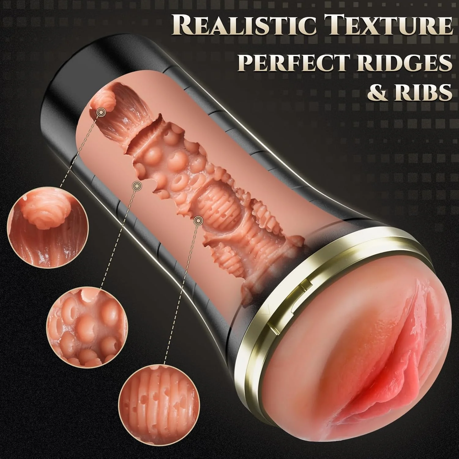 GripLuxe 7.5” Realistic Pocket Pussy Fleshlight Stroker - Image 2