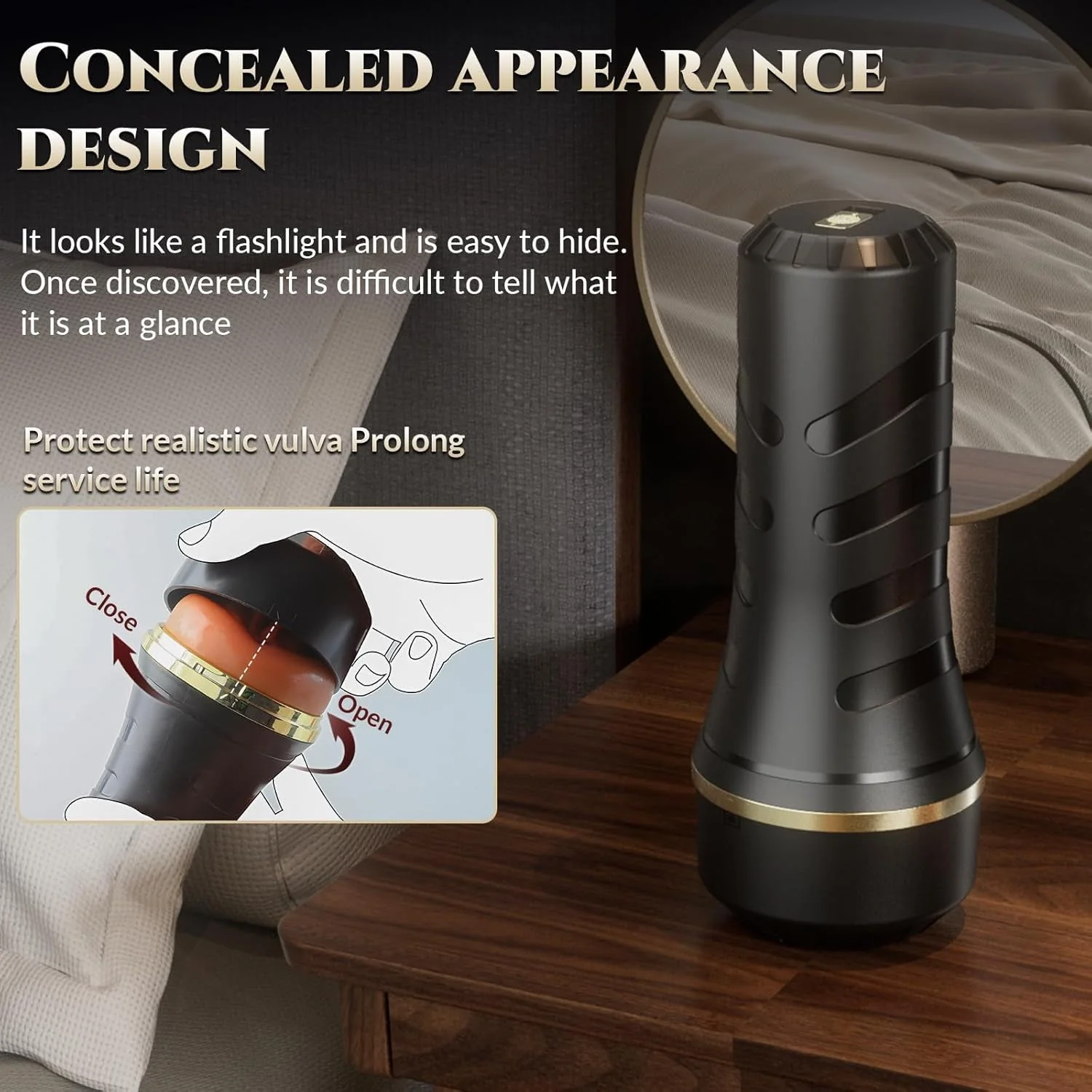 GripLuxe 7.5” Realistic Pocket Pussy Fleshlight Stroker - Image 5