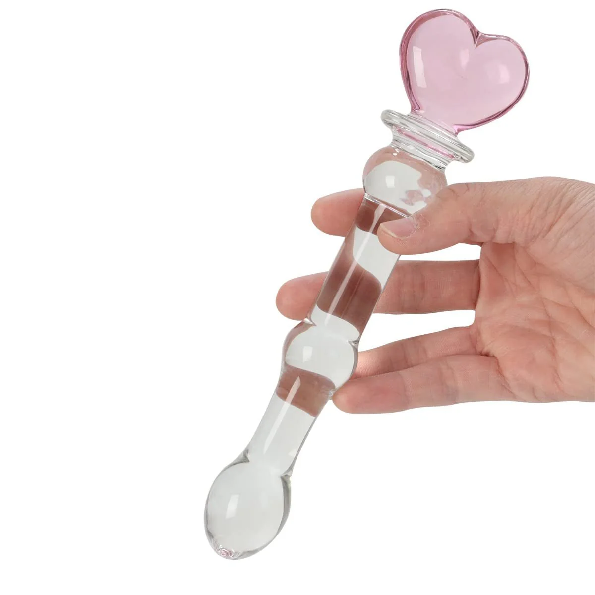 HeartGlass Pink Heart Glass Dildo Wand - Image 7