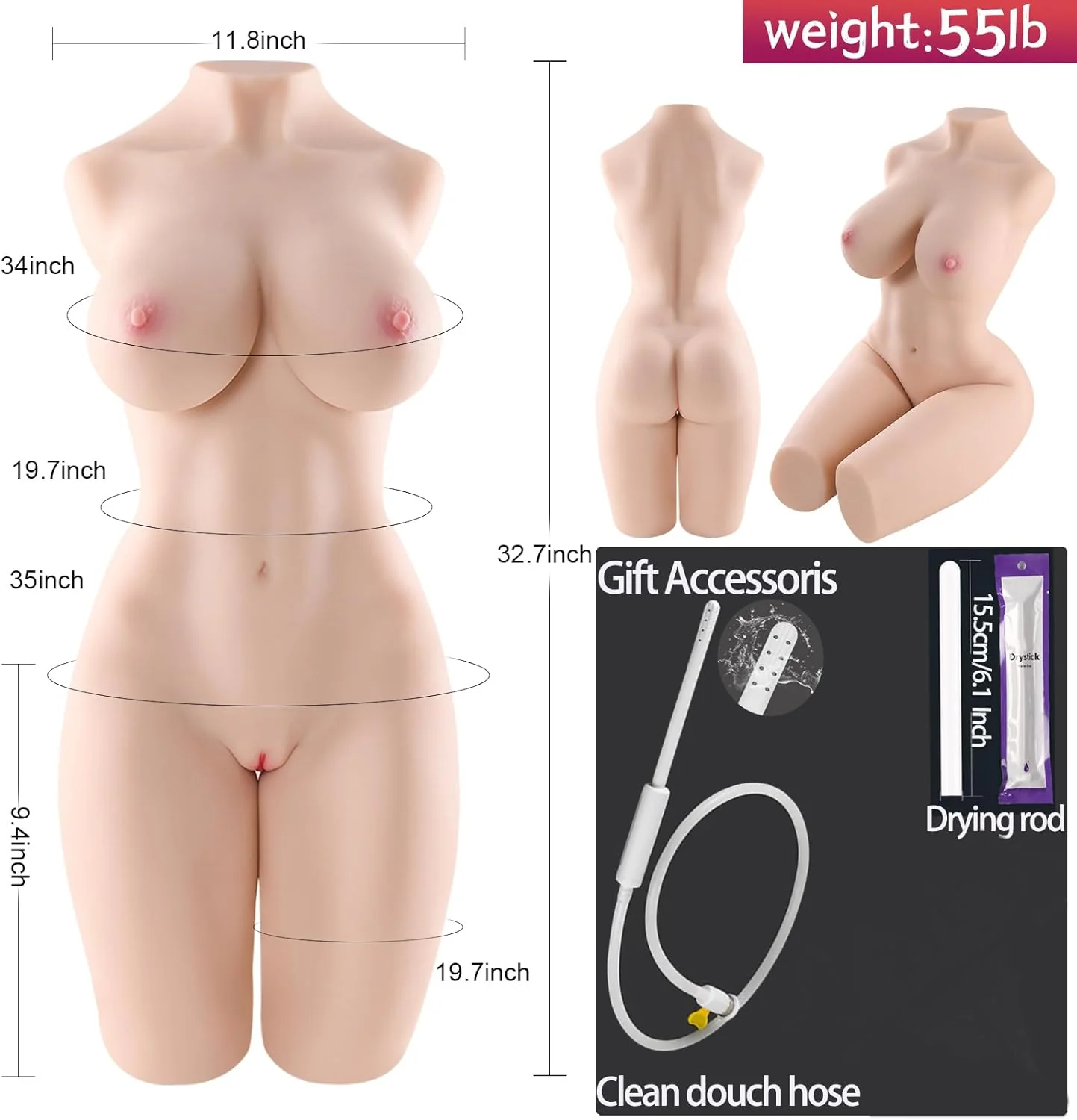 Heather 3-in-1 Full Size Sex Doll (55 lbs) - Image 4