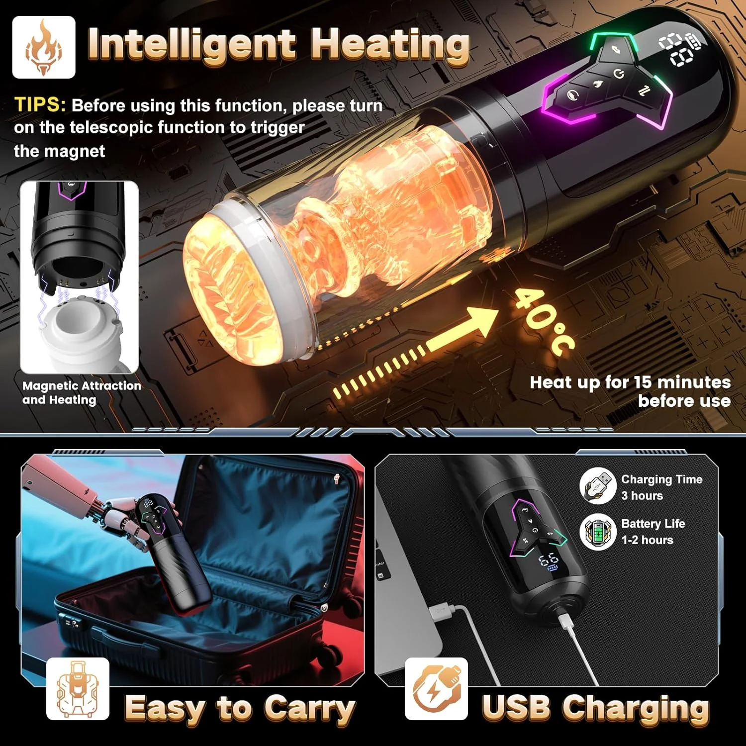 HeatStroke Smart Penis Pump Masturbator - Image 3