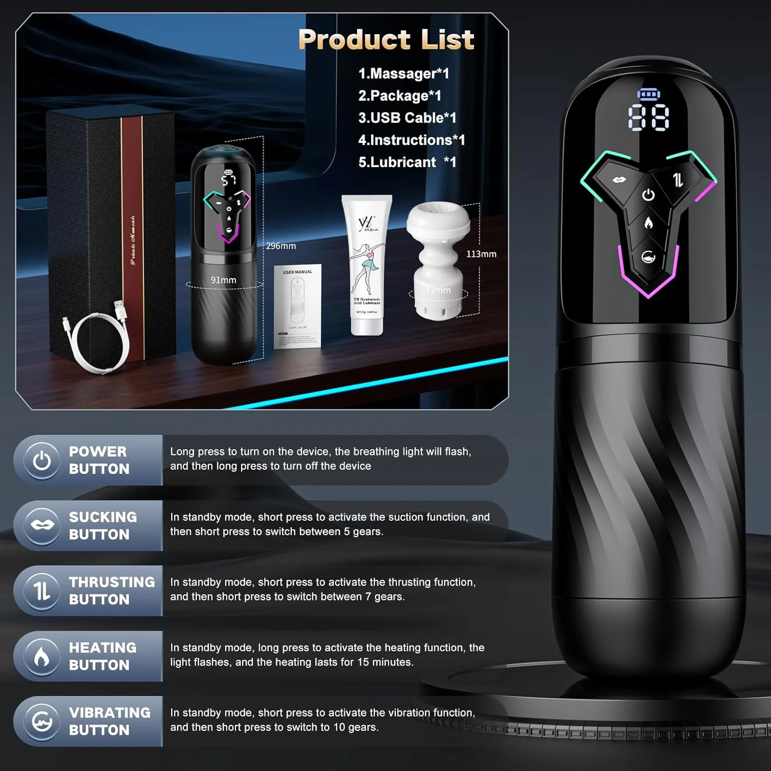 HeatStroke Smart Penis Pump Masturbator - Image 8