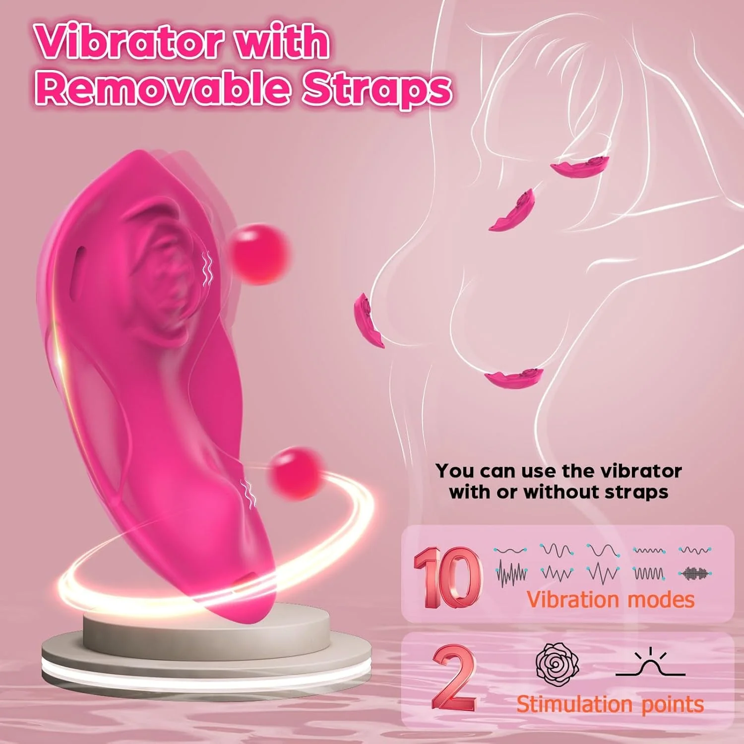 HiddenPetal Wearable Panty Vibrator Rose 10 Modes - Image 7